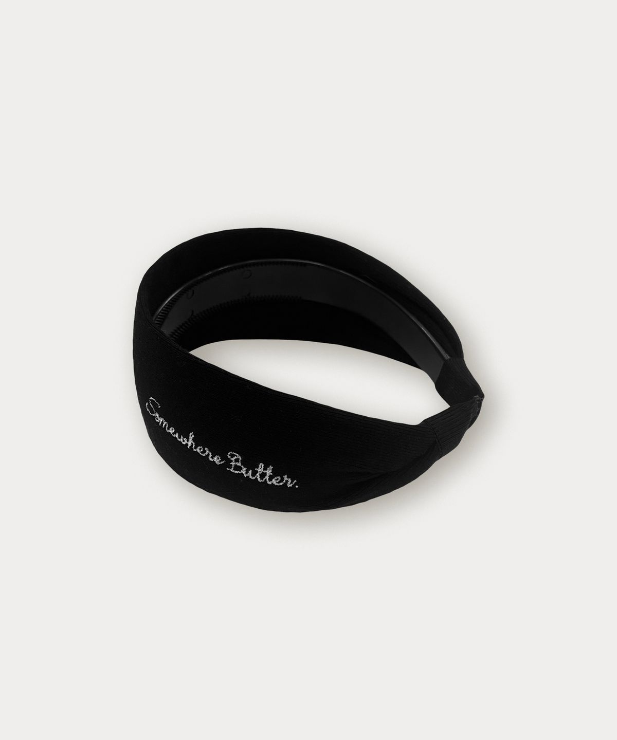썸웨어버터(SOMEWHEREBUTTER) Logo Cotton Hairband - Black