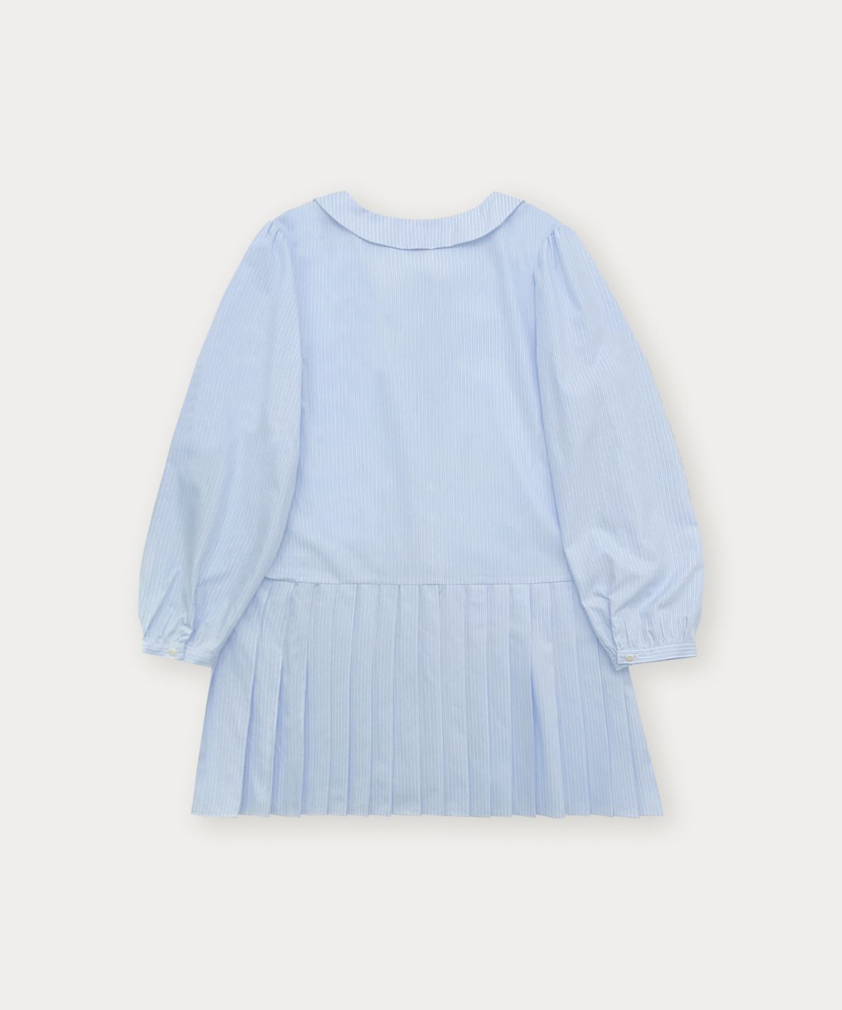 썸웨어버터(SOMEWHEREBUTTER) Stripe Pleats Mini Dress - Light Blue