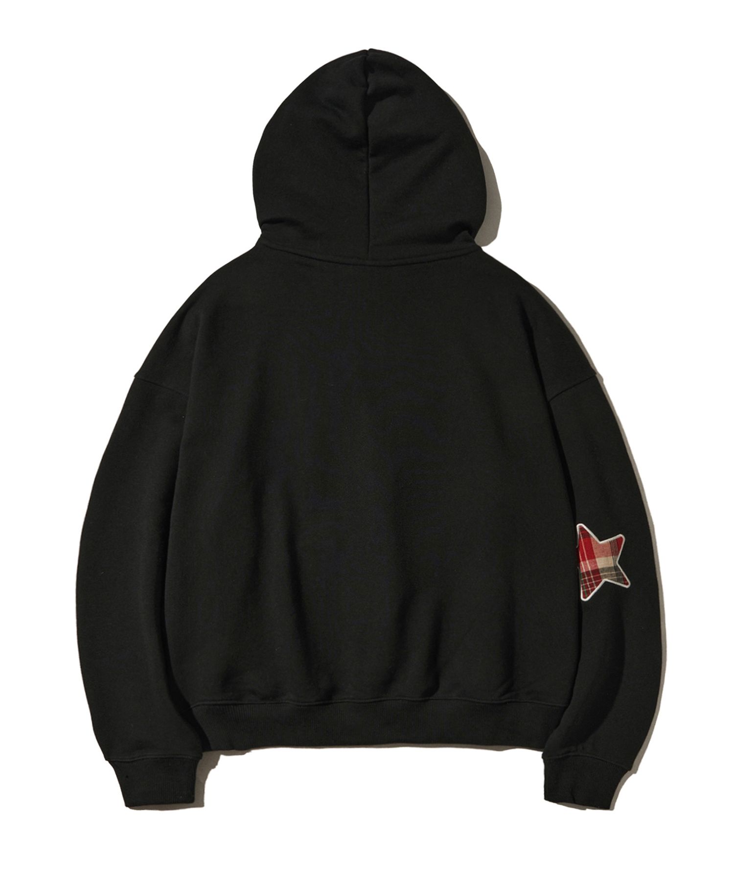PHYPS ■ Check Star Tail Elbow Patch Hoodie MUSINSA | PHYPS Check Star Tail Elbow Patch Hoodie_Black