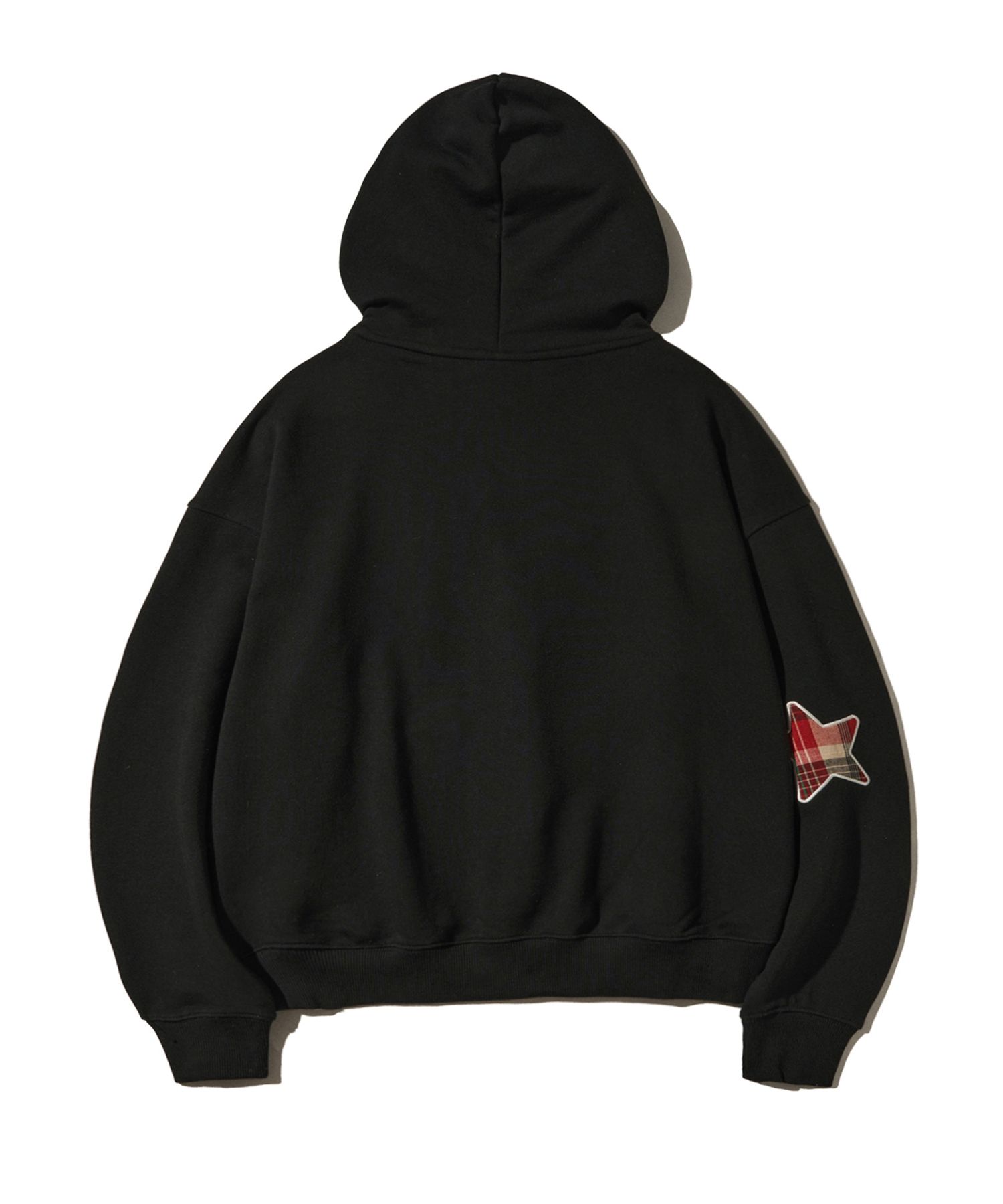MUSINSA公式 | PHYPS Check Star Tail Elbow Patch Hoodie_Black