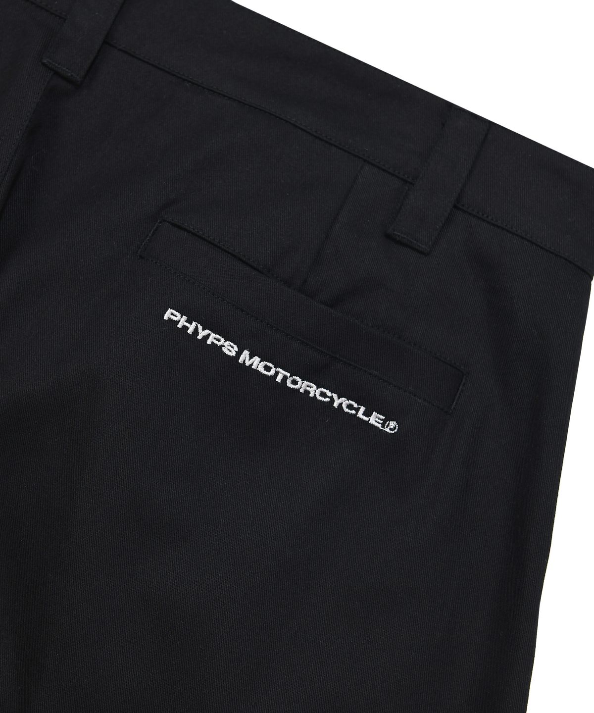 핍스 모터사이클(PHYPS MOTORCYCLE) Coin Pocket Wing Logo Twill Chino Pants_Black