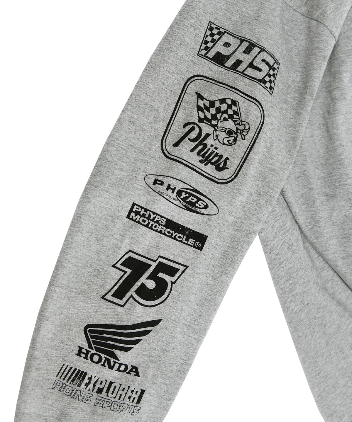 핍스 모터사이클(PHYPS MOTORCYCLE) Honda Small Wing Racing Long sleeve_Gray