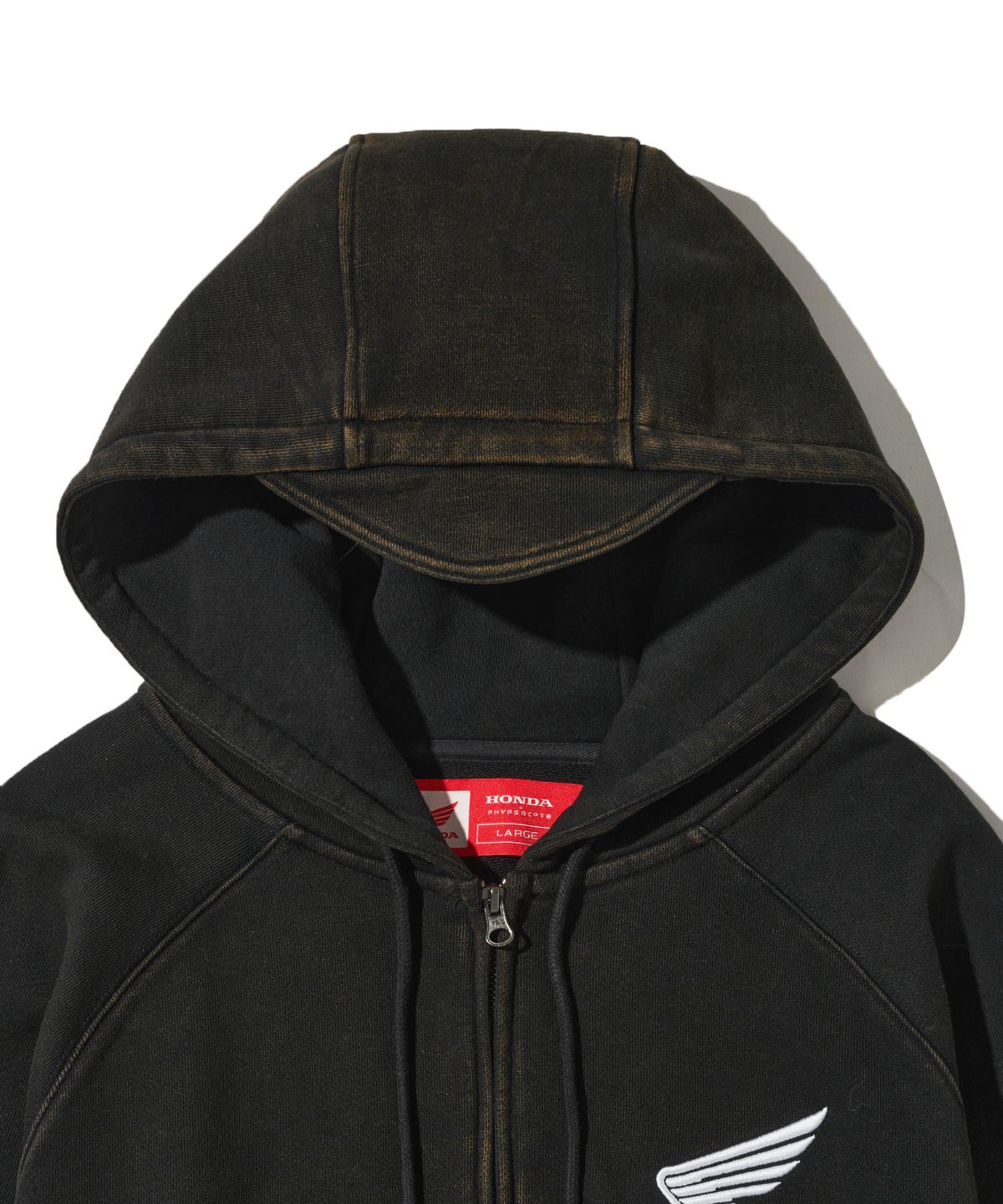 핍스 모터사이클(PHYPS MOTORCYCLE) Honda Racing Hoodie Cap Zip-up_Black