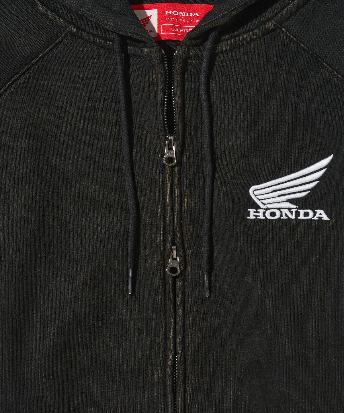 핍스 모터사이클(PHYPS MOTORCYCLE) Honda Racing Hoodie Cap Zip-up_Black
