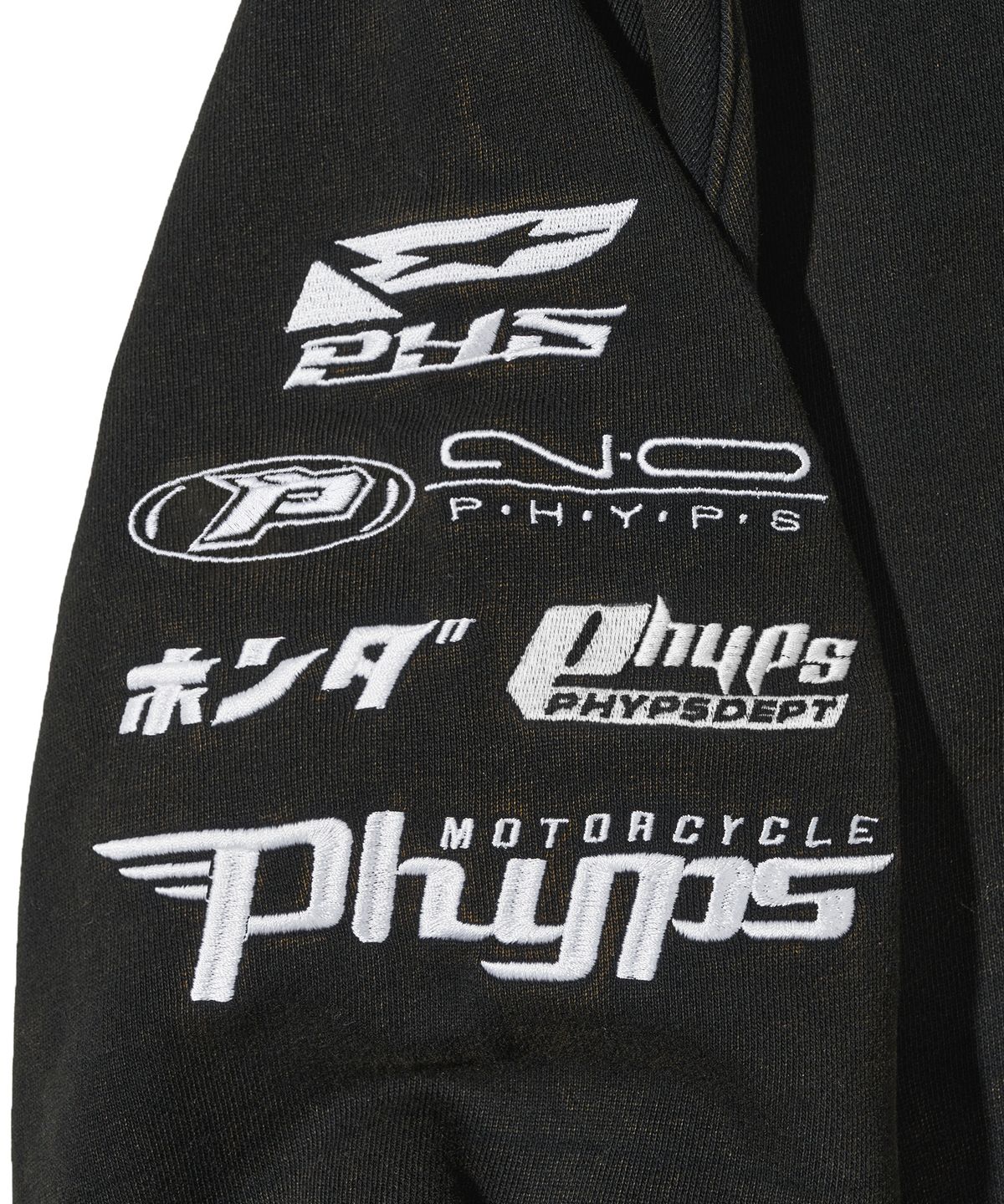 핍스 모터사이클(PHYPS MOTORCYCLE) Honda Racing Hoodie Cap Zip-up_Black