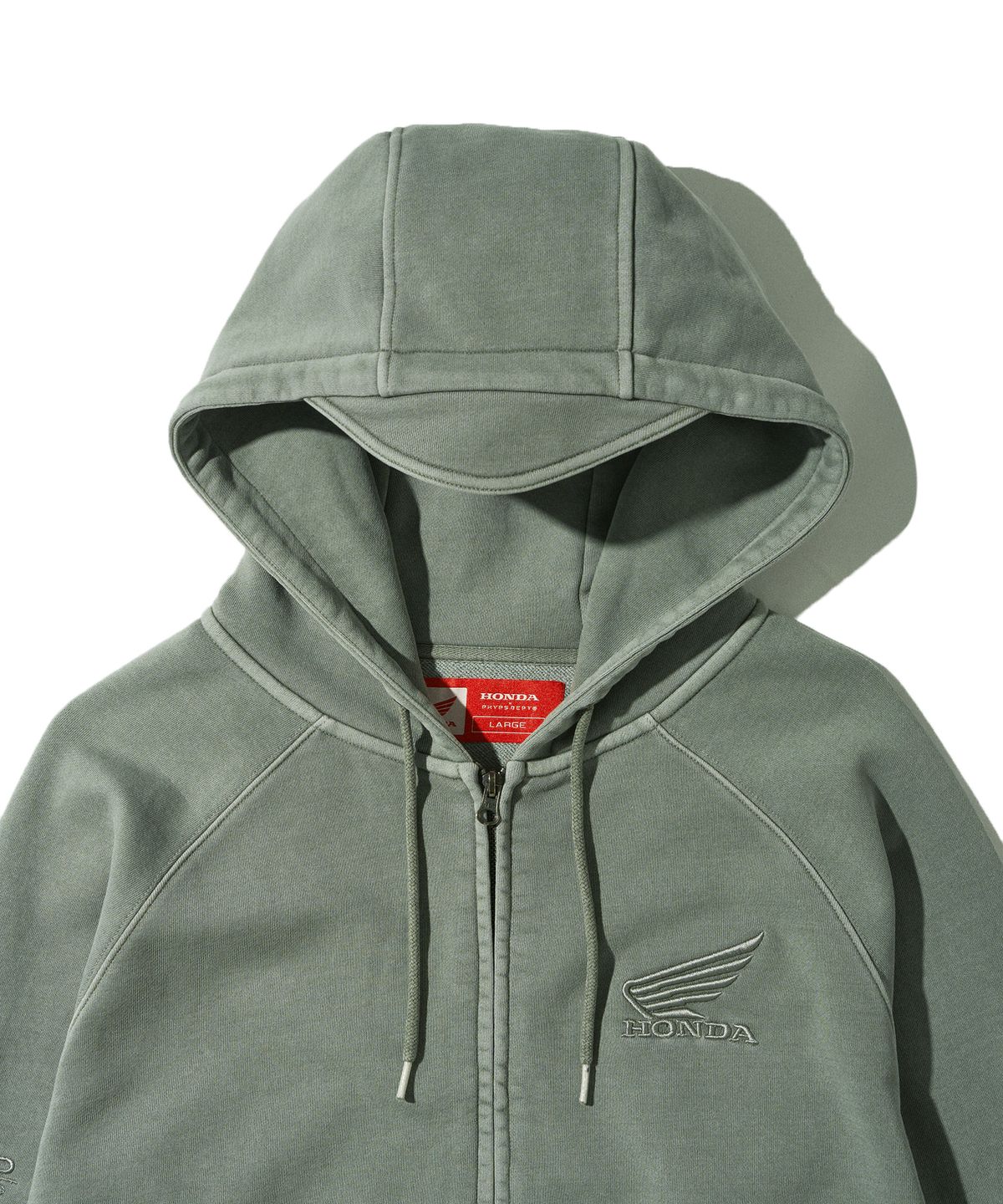 핍스 모터사이클(PHYPS MOTORCYCLE) Honda Racing Hoodie Cap Zip-up_Khaki