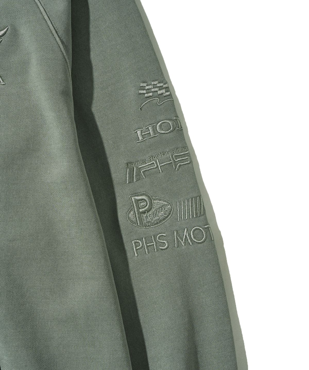 핍스 모터사이클(PHYPS MOTORCYCLE) Honda Racing Hoodie Cap Zip-up_Khaki