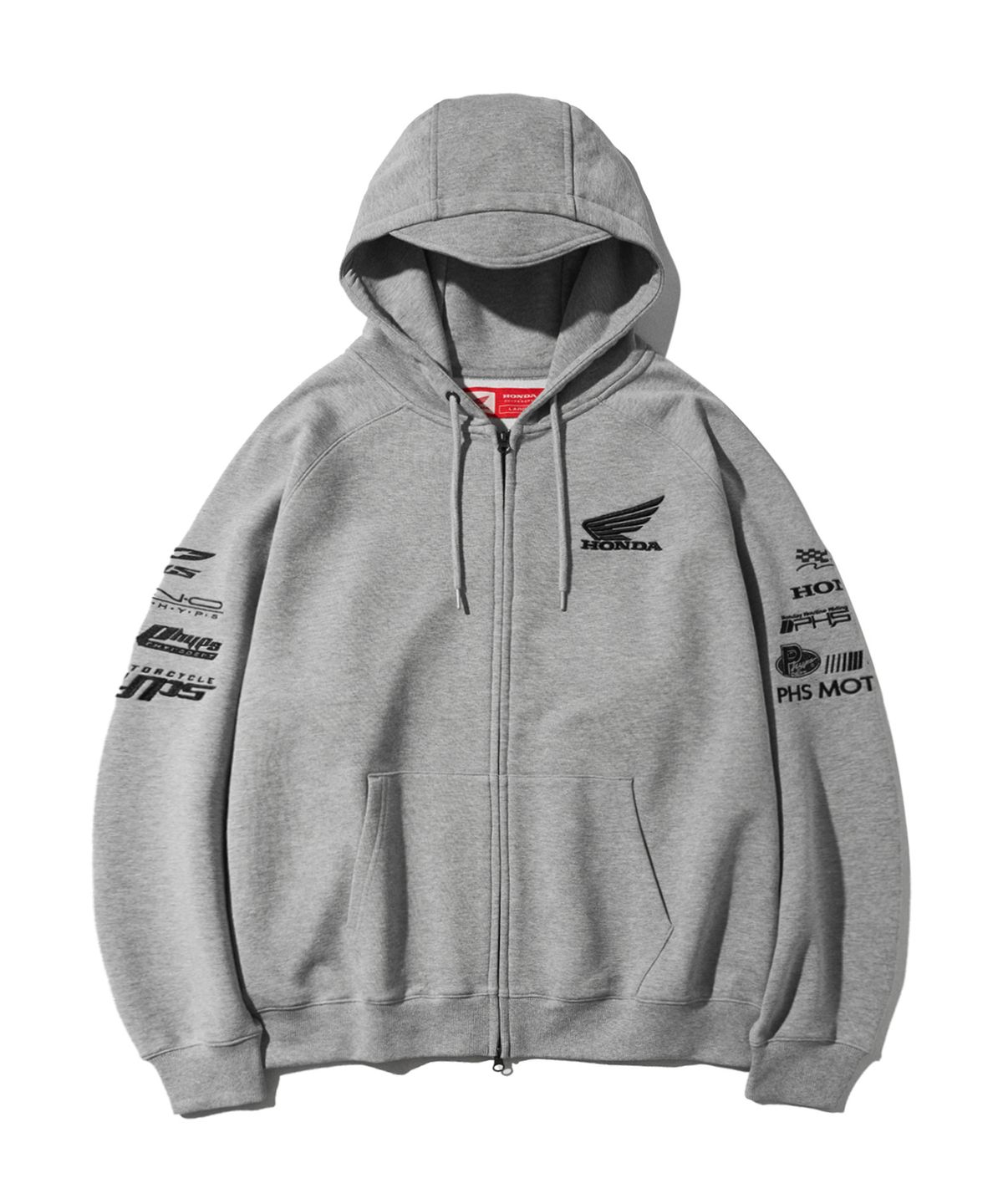 핍스 모터사이클(PHYPS MOTORCYCLE) Honda Racing Hoodie Cap Zip-up_Gray