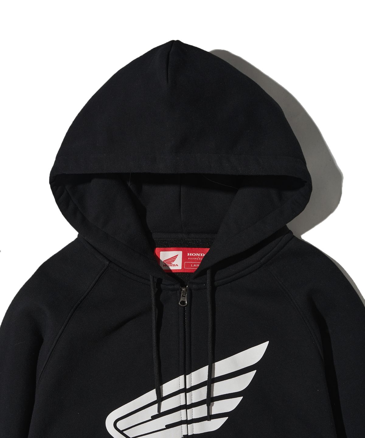 핍스 모터사이클(PHYPS MOTORCYCLE) Honda Racing Logo Hoodie Zip-up_Black