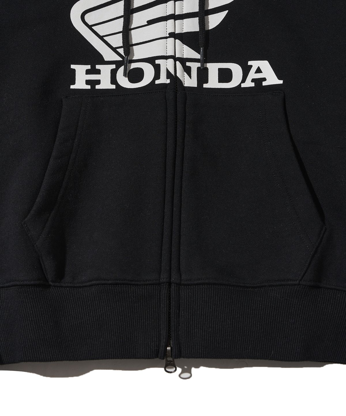 핍스 모터사이클(PHYPS MOTORCYCLE) Womens Wing Collect Logo Crop Hoodie Zip-Up Black