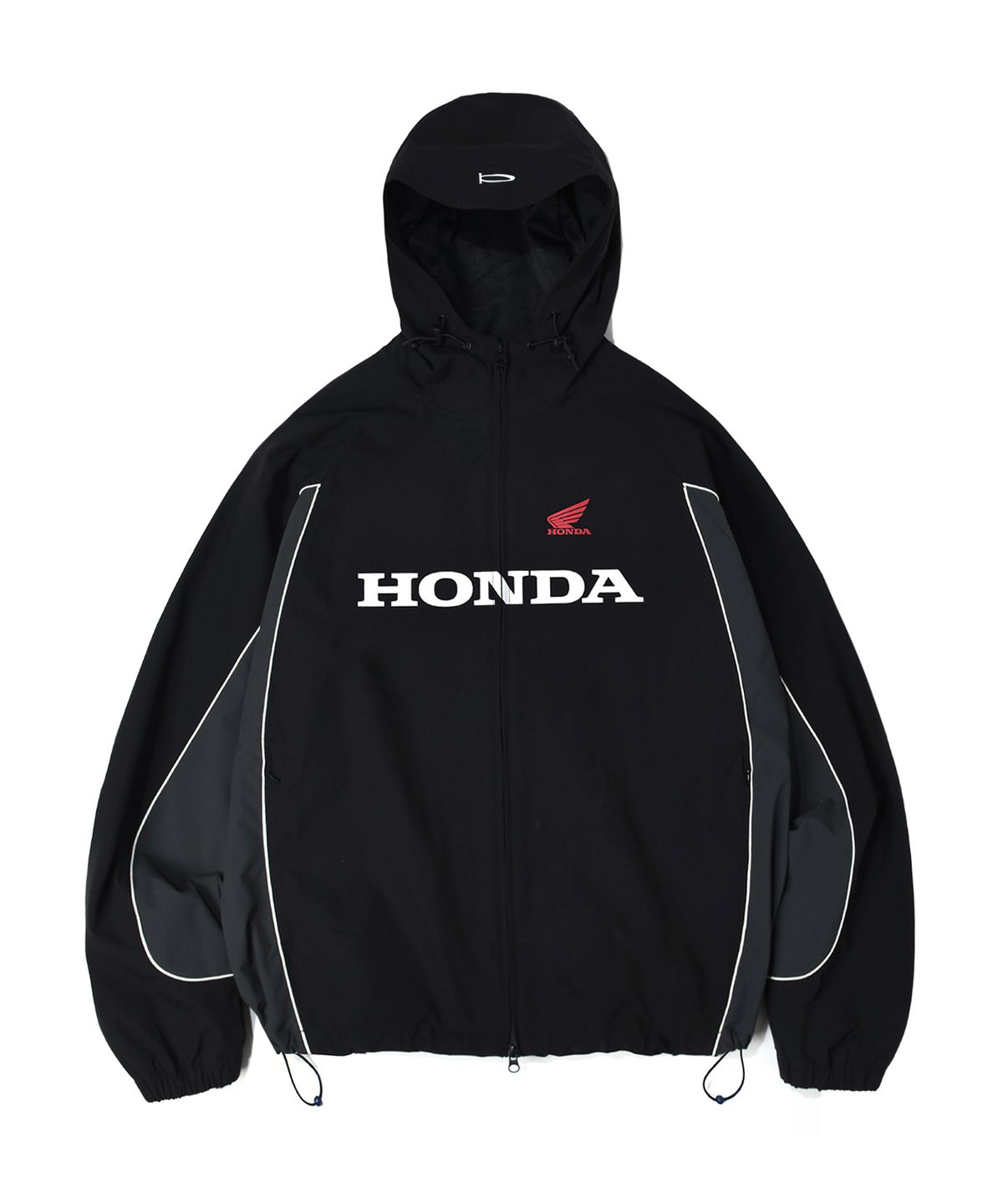 핍스 모터사이클(PHYPS MOTORCYCLE) Honda Hoodie Cap Track Jacket_Black