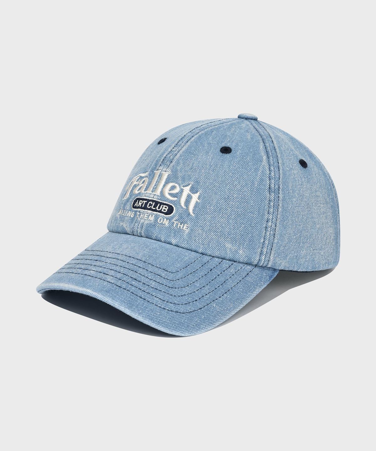 팔렛(FALLETT) 데님 스토리 로고 볼캡 블루