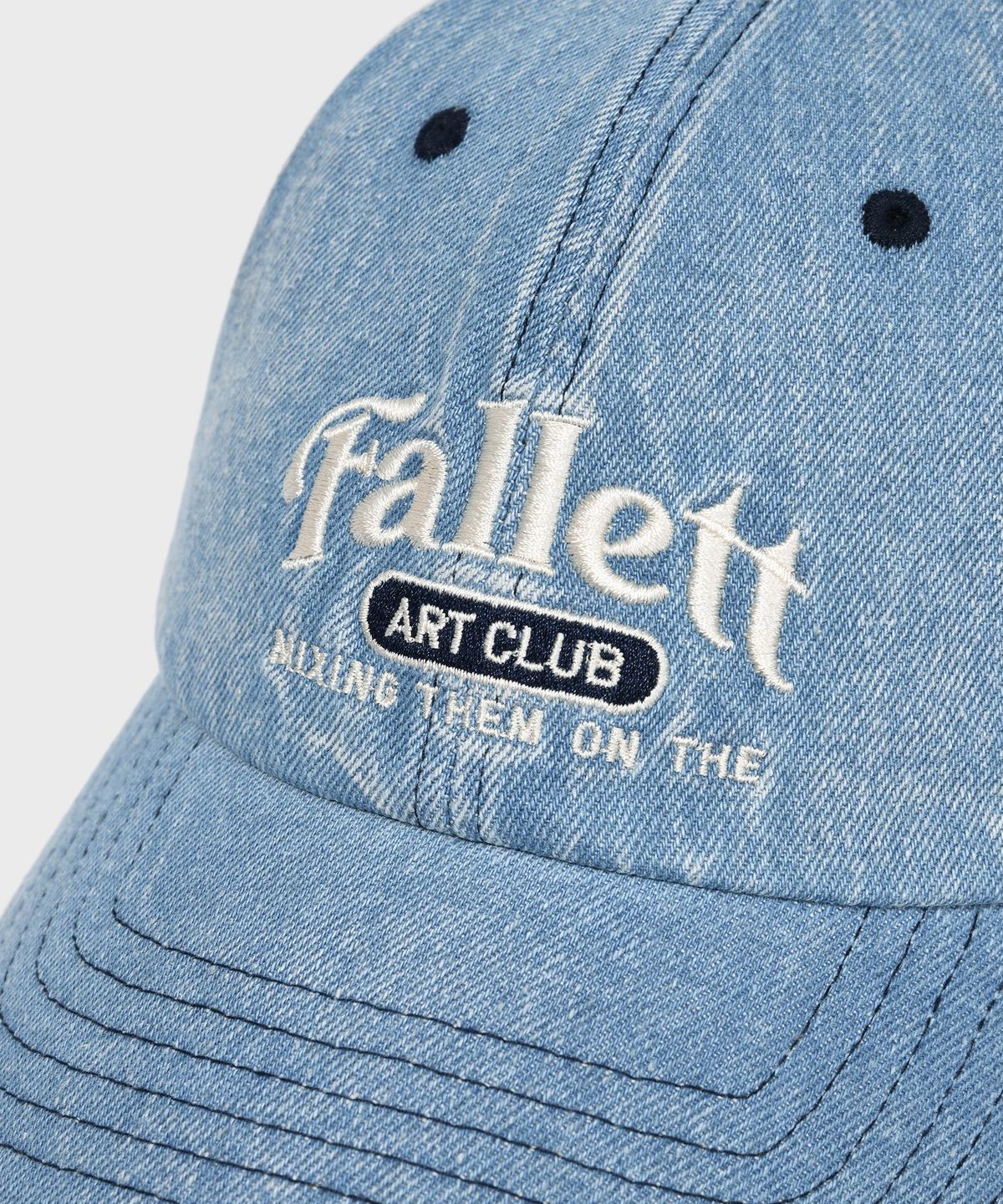 팔렛(FALLETT) 데님 스토리 로고 볼캡 블루