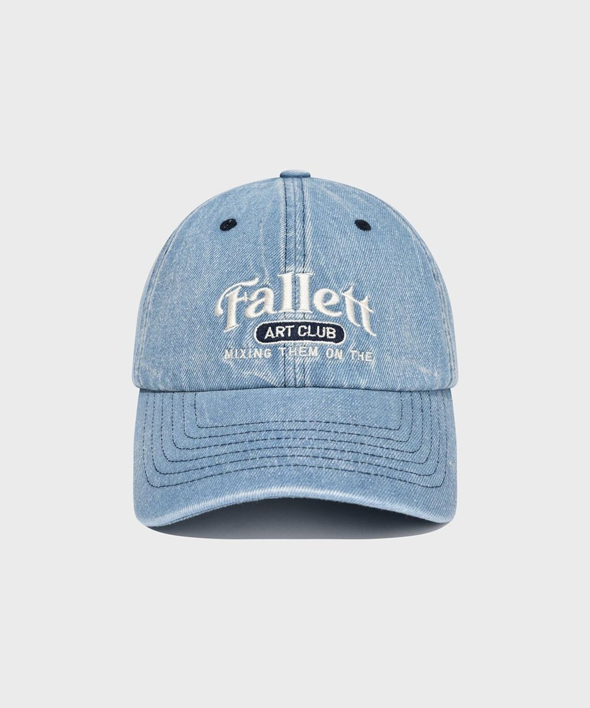 팔렛(FALLETT) 데님 스토리 로고 볼캡 블루