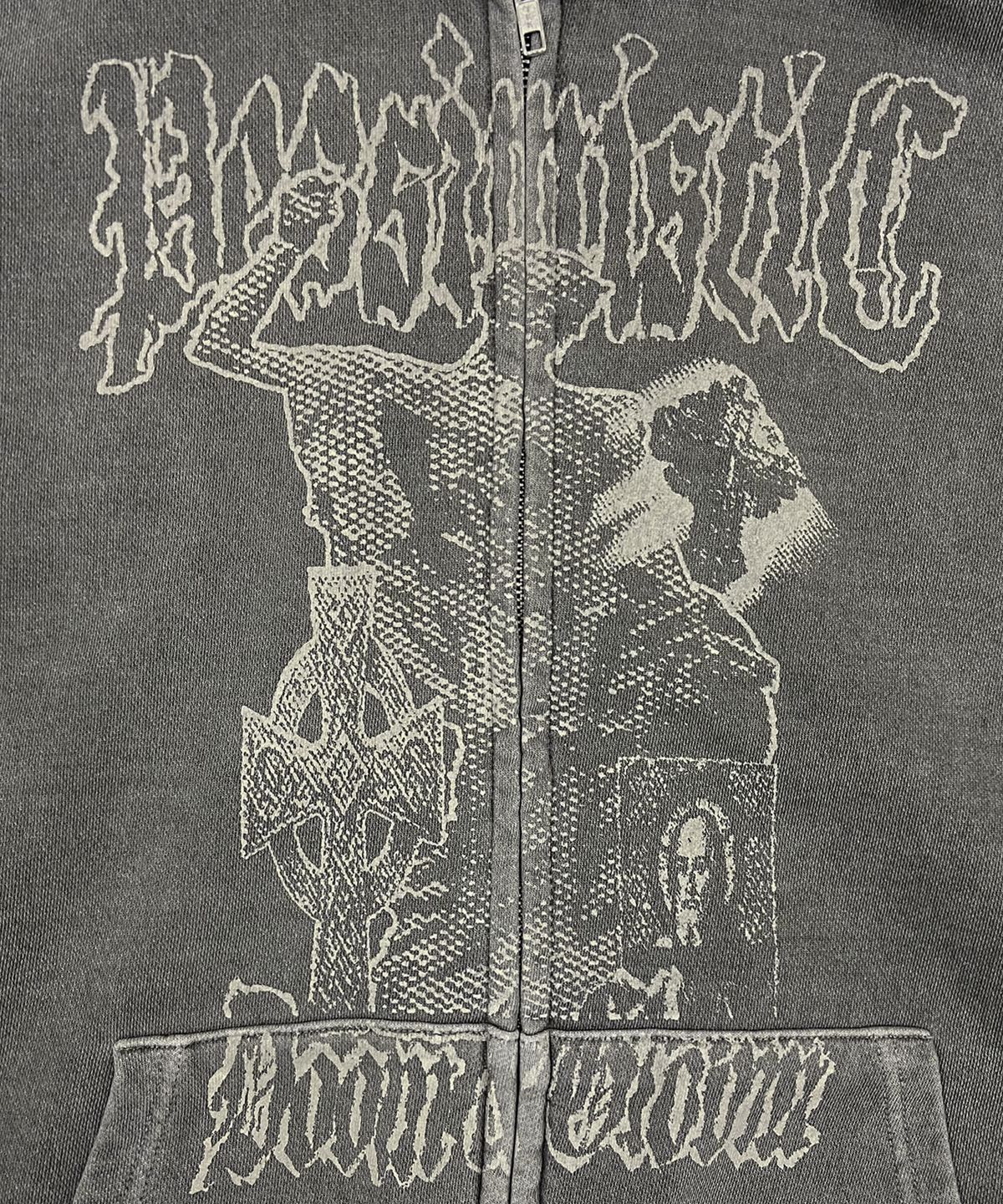 디파이클럽로버스(DEFYCLUBROBBERS) Doom and Gloom Hoodie Zip-Up (Pigment Charcoal)