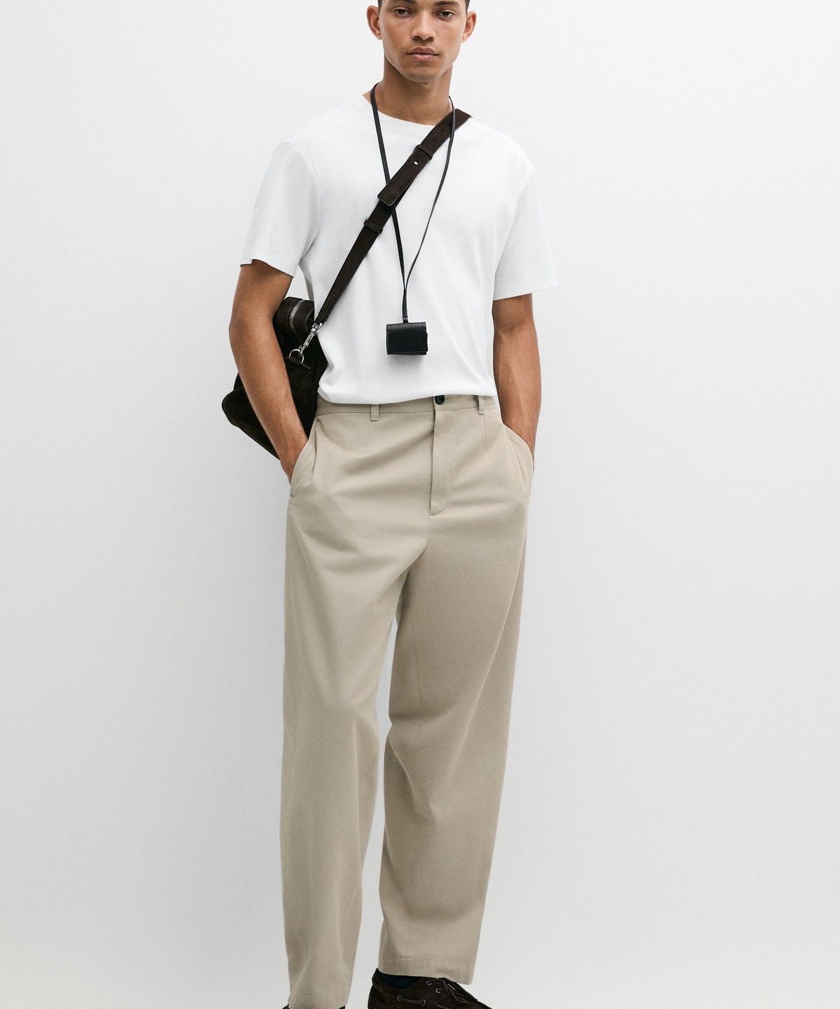 마시모두띠(MASSIMO DUTTI) 100% 머서라이즈 코튼 티셔츠
