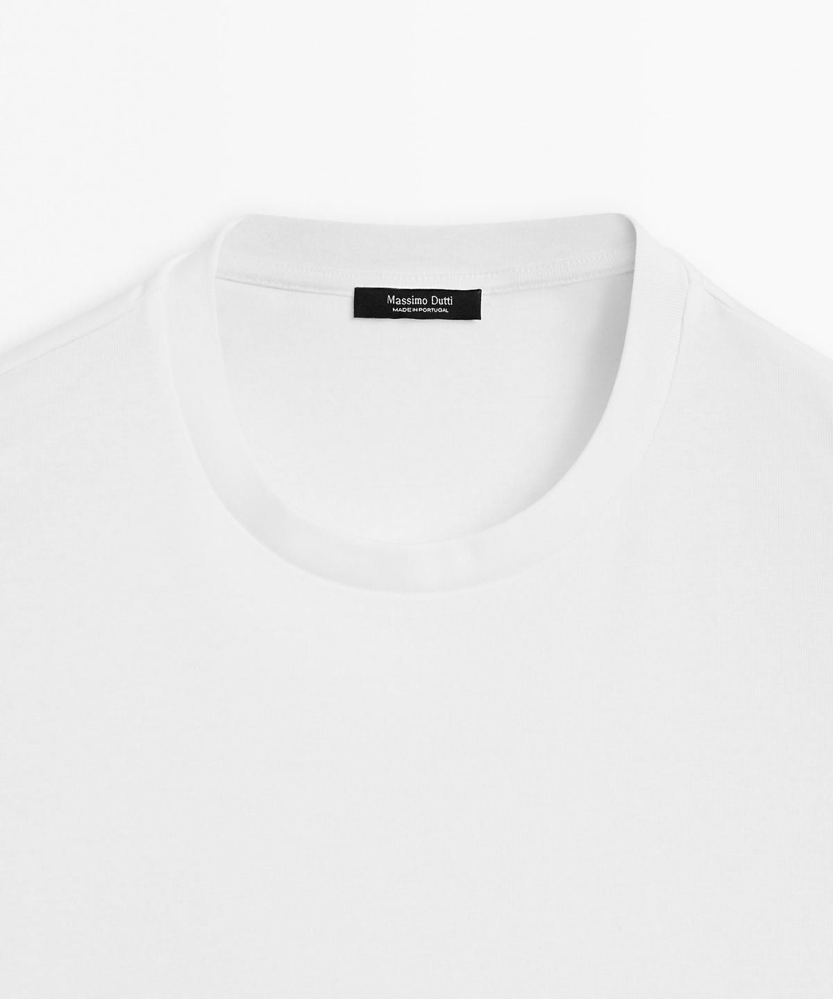 마시모두띠(MASSIMO DUTTI) 100% 머서라이즈 코튼 티셔츠