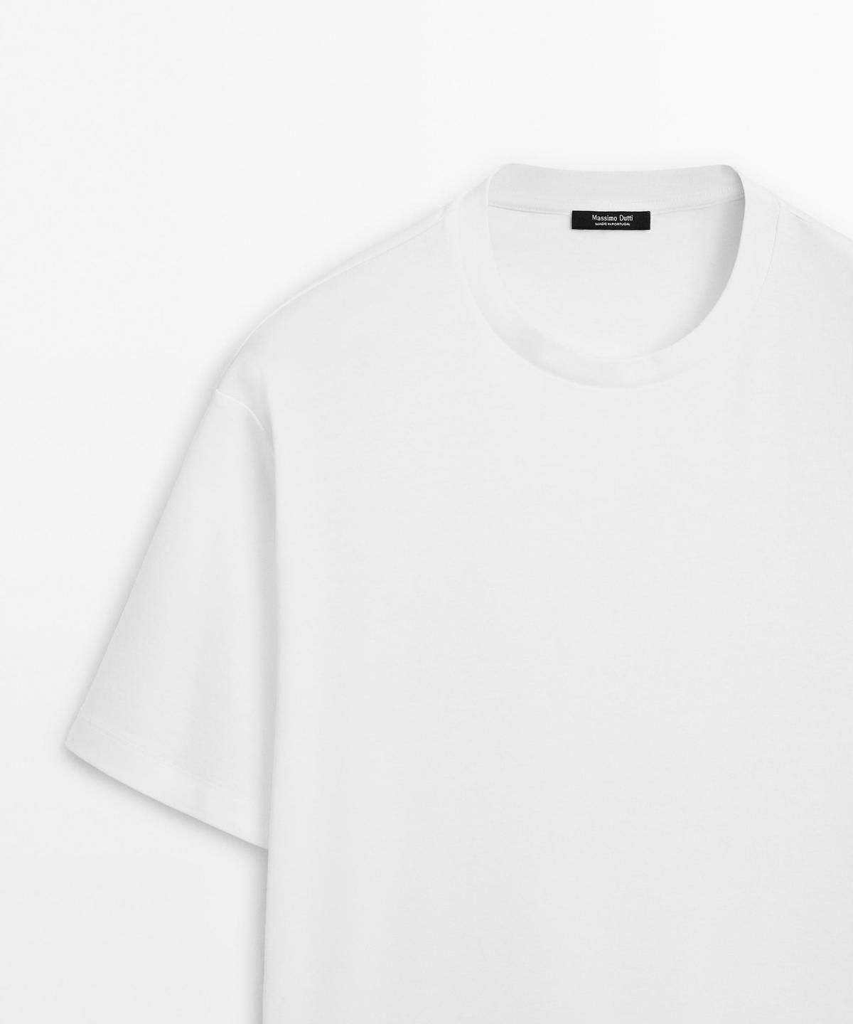 마시모두띠(MASSIMO DUTTI) 100% 머서라이즈 코튼 티셔츠