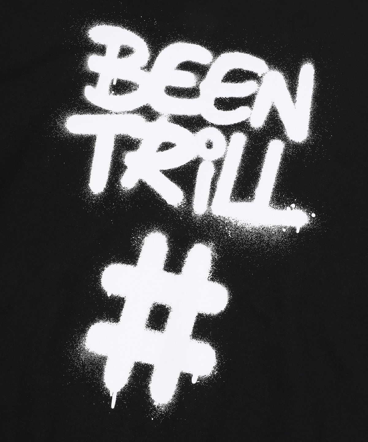 빈트릴(BEENTRILL) 스프레이 해시태그 후드 집업(블랙)