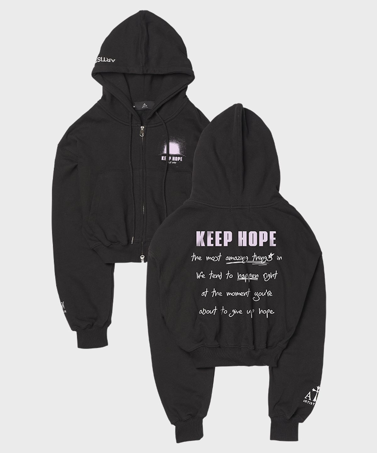 아티스트웨어(ARTISTWEAR) [ATW] 킵홉 크롭 후드집업
