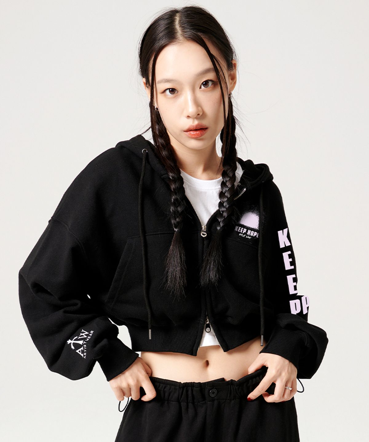 아티스트웨어(ARTISTWEAR) [ATW] 킵홉 크롭 후드집업