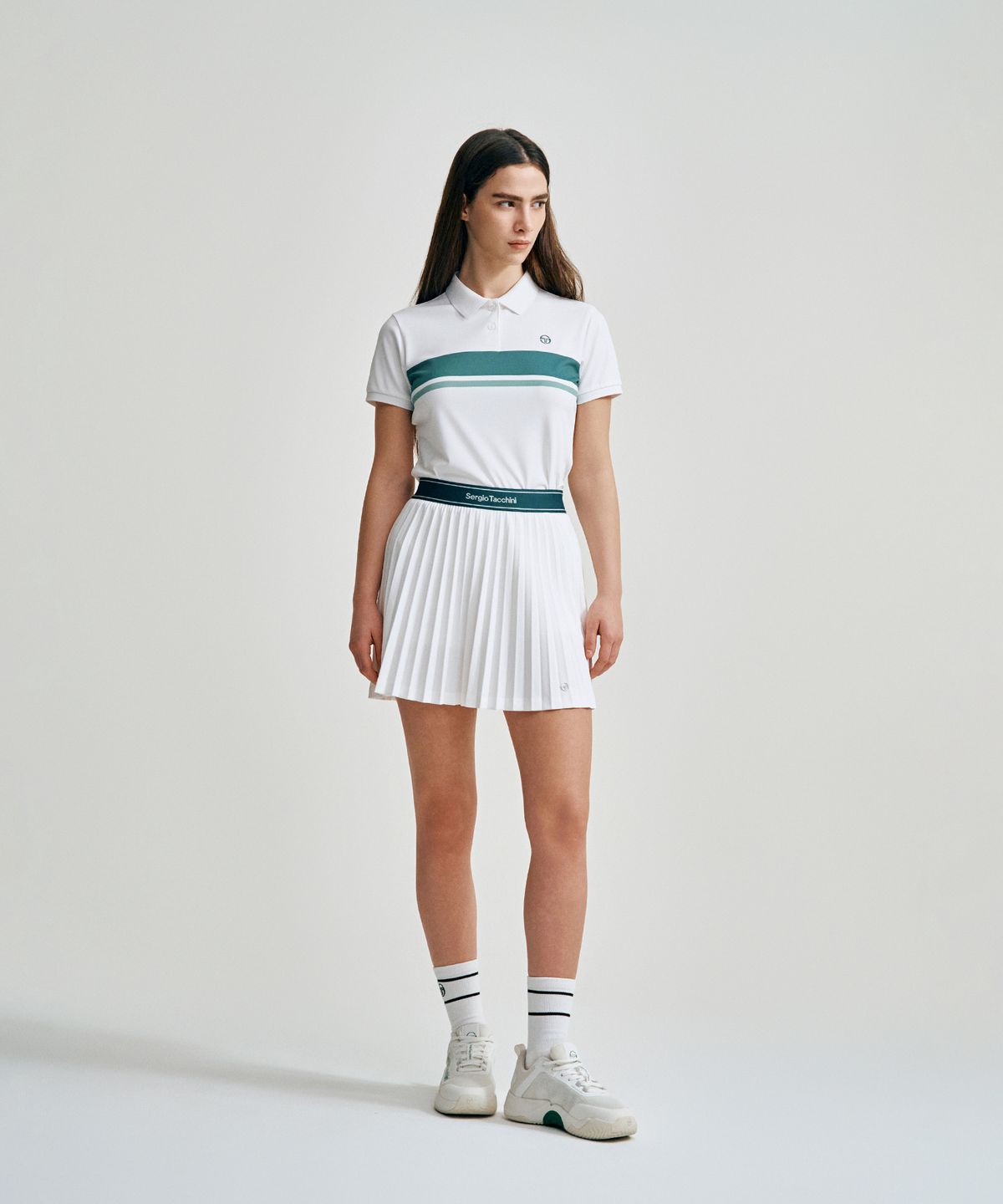 세르지오 타키니(SERGIO TACCHINI) W 타키니 플라잉 잔플리츠 스커트 (White)