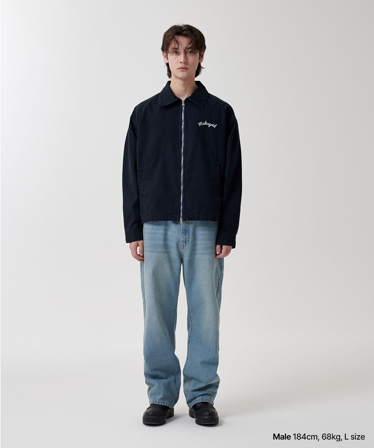 마하그리드(MAHAGRID) WASHED DRIZZLER BLOUSON JACKET NAVY(MG2FSMJ248A)