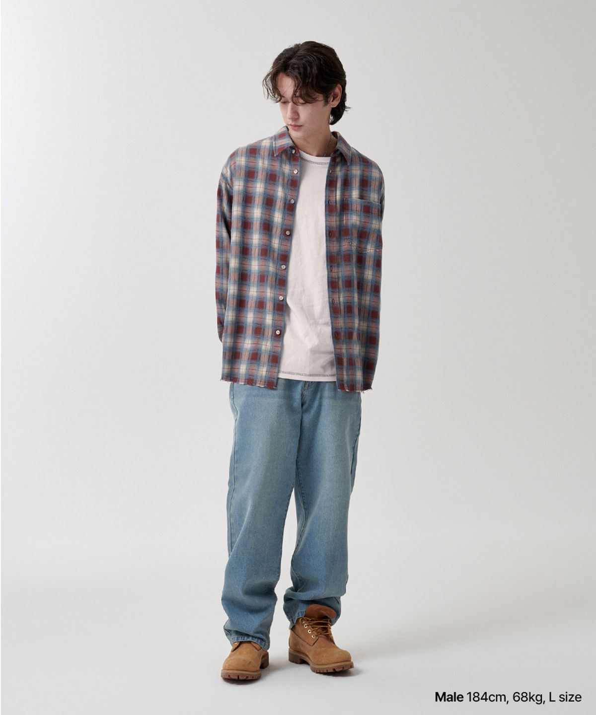 마하그리드(MAHAGRID) RAW CUT OMBRE SHIRT RED(MG2FSMW321A)
