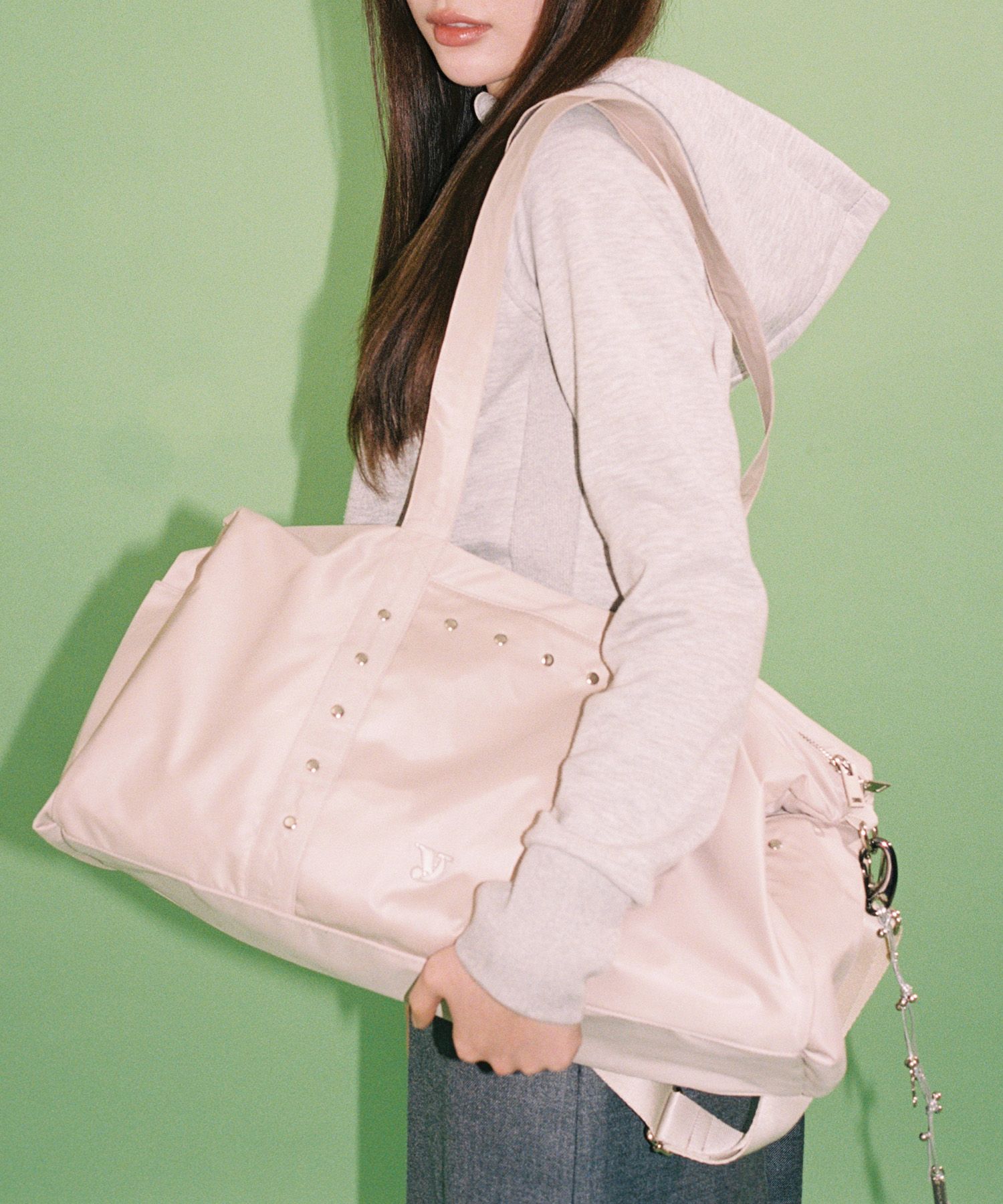 ★YEOMIM★ stud duffle bag oatmeal MUSINSA | YEOMIM stud duffle bag (oatmeal)