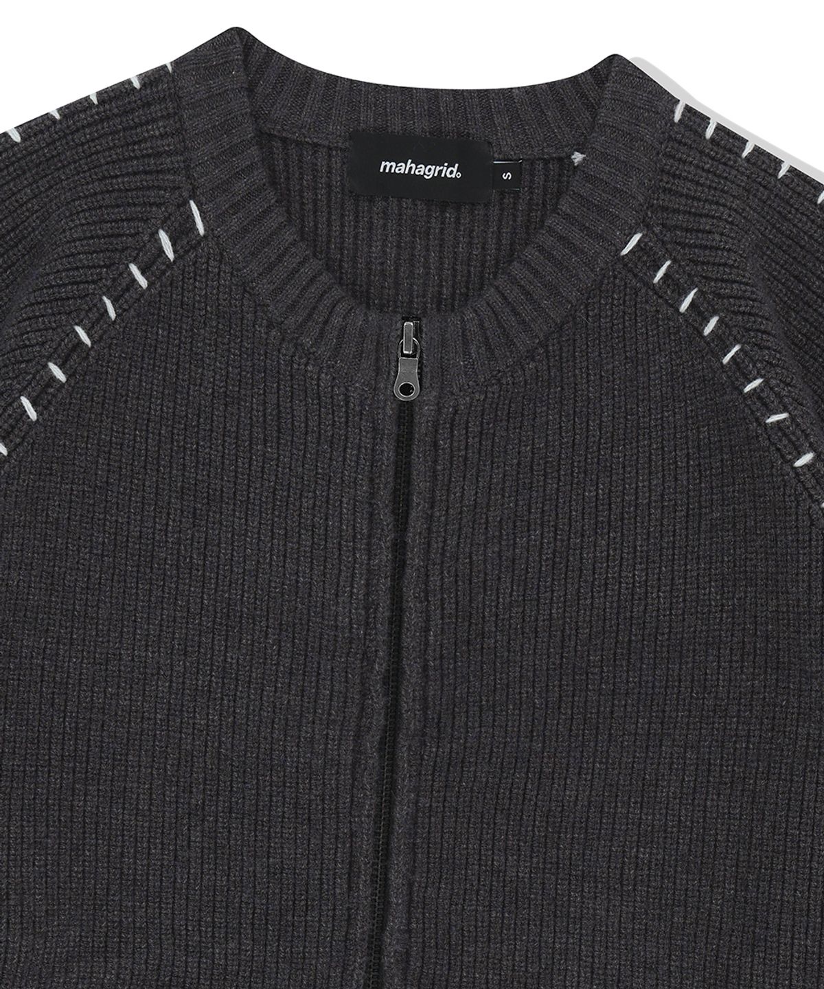 마하그리드(MAHAGRID) STITCH ZIP-UP KNIT CHARCOAL(MG2FSMK680A)