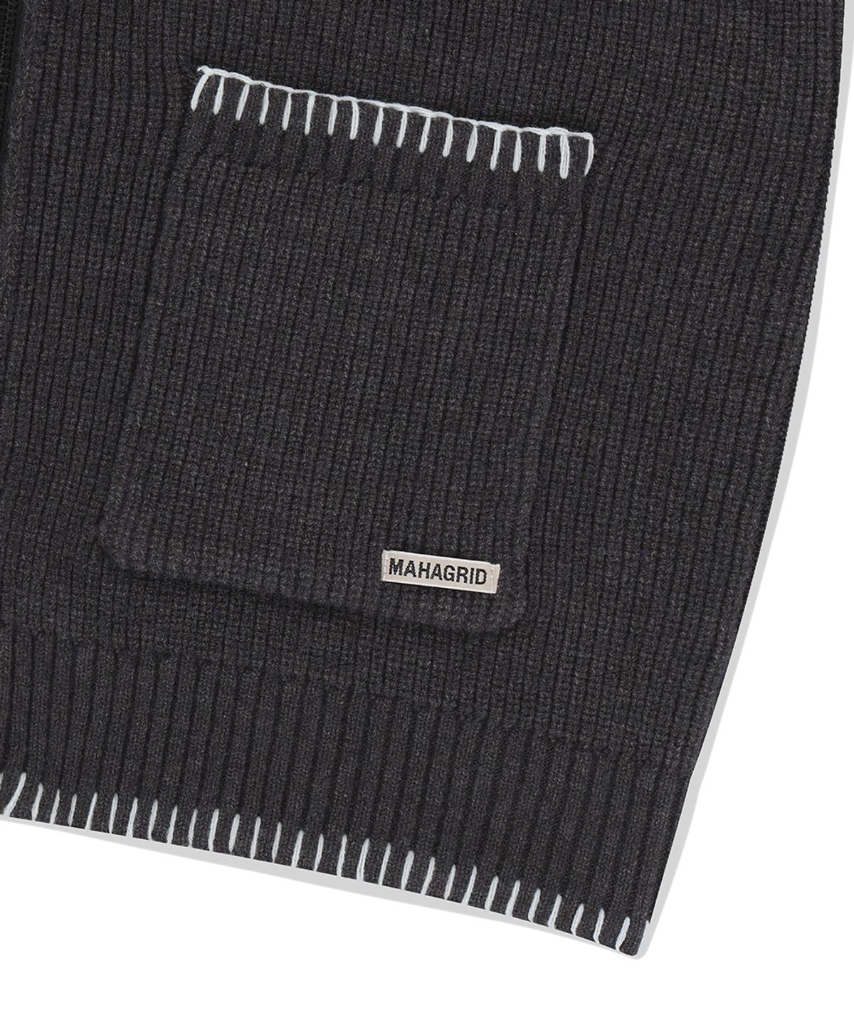 마하그리드(MAHAGRID) STITCH ZIP-UP KNIT CHARCOAL(MG2FSMK680A)