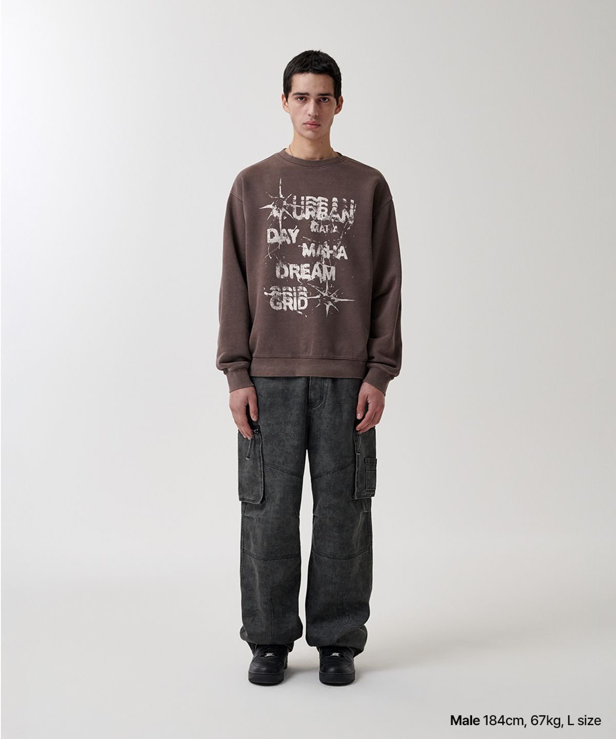마하그리드(MAHAGRID) URBAN PIGMENT SWEATSHIRT BROWN(MG2FSMM447A)