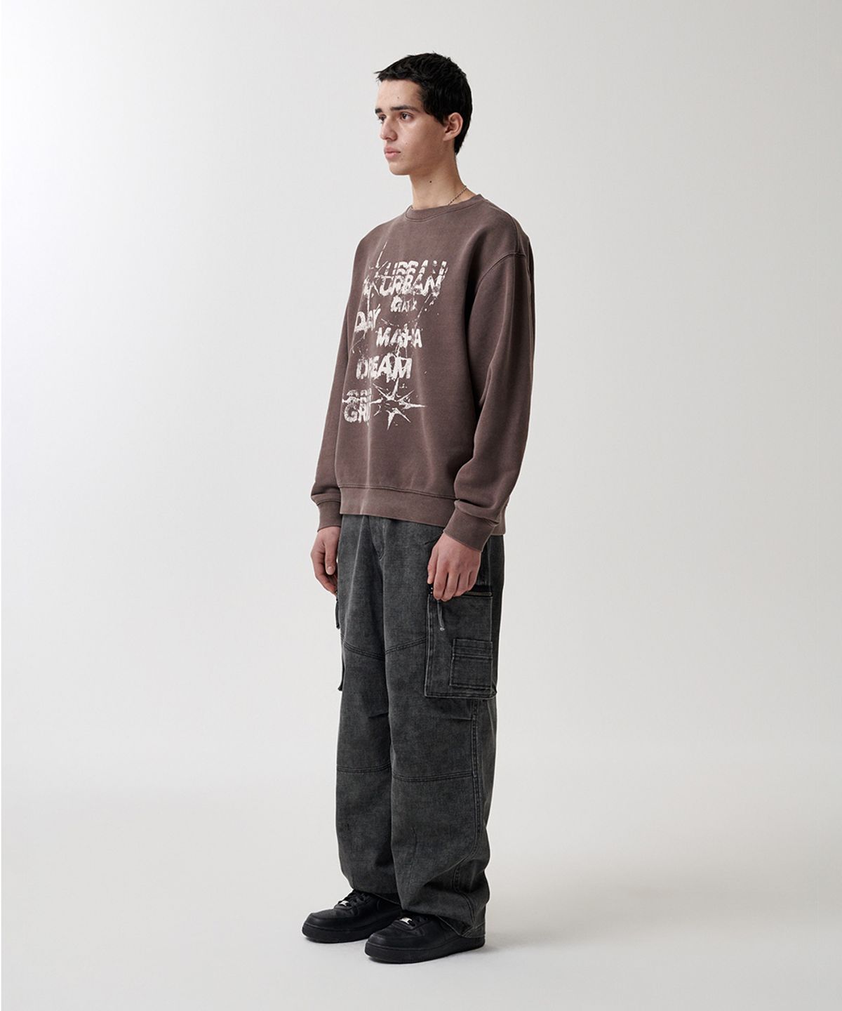 마하그리드(MAHAGRID) URBAN PIGMENT SWEATSHIRT BROWN(MG2FSMM447A)