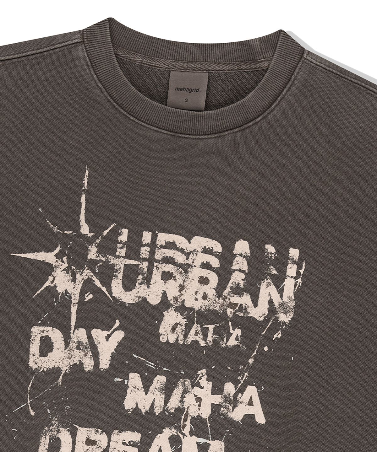 마하그리드(MAHAGRID) URBAN PIGMENT SWEATSHIRT BROWN(MG2FSMM447A)