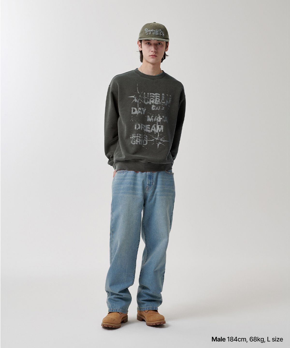 마하그리드(MAHAGRID) URBAN PIGMENT SWEATSHIRT CHARCOAL(MG2FSMM447A)