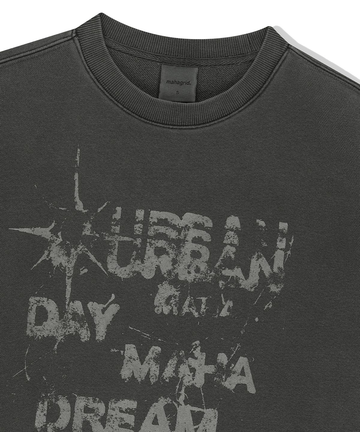 마하그리드(MAHAGRID) URBAN PIGMENT SWEATSHIRT CHARCOAL(MG2FSMM447A)