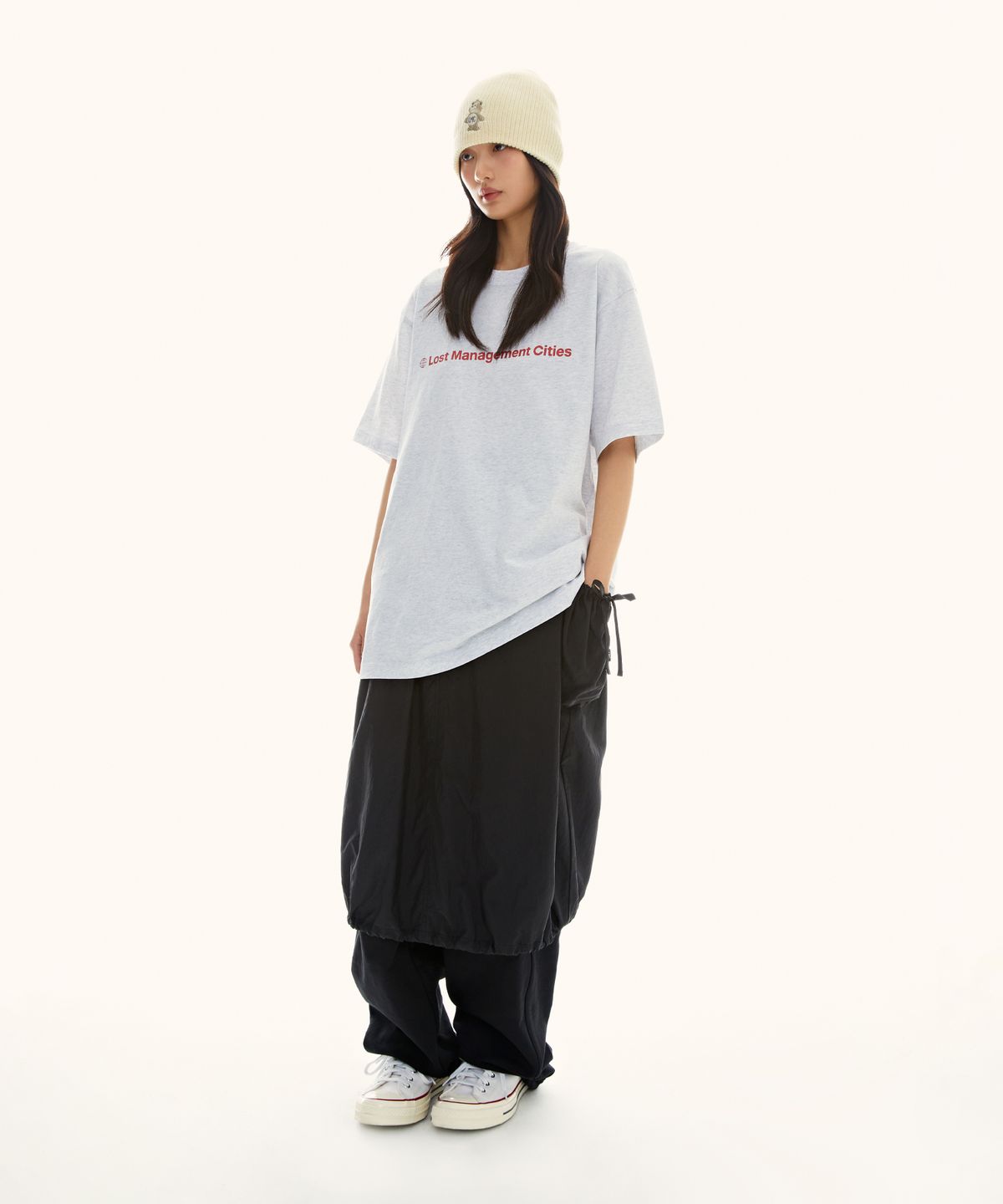 엘엠씨(LMC) WM RIBBON NYLON LONG SKIRT black