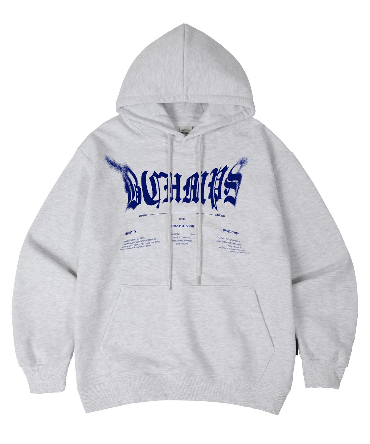 본챔스(BORN CHAMPS) [7 COLORS] DISTORTED DUST 오버핏 후드 티셔츠 B25ST09 [기모/NO기모]