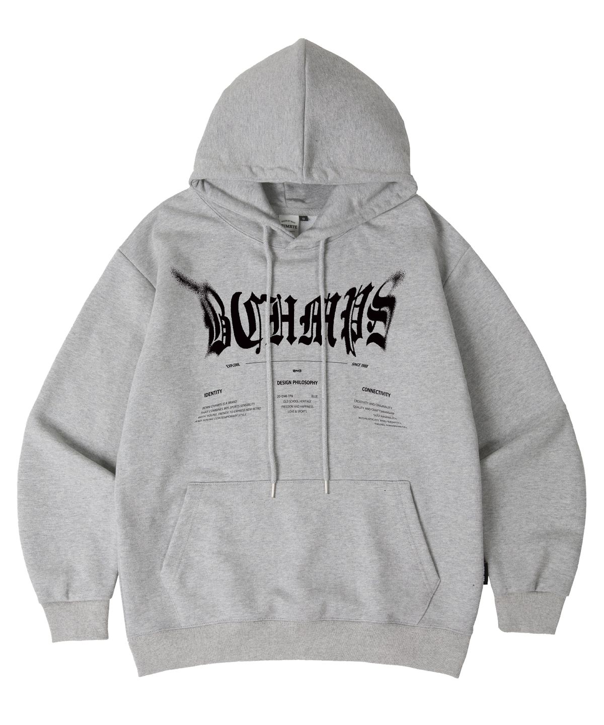 본챔스(BORN CHAMPS) [7 COLORS] DISTORTED DUST 오버핏 후드 티셔츠 B25ST09 [기모/NO기모]