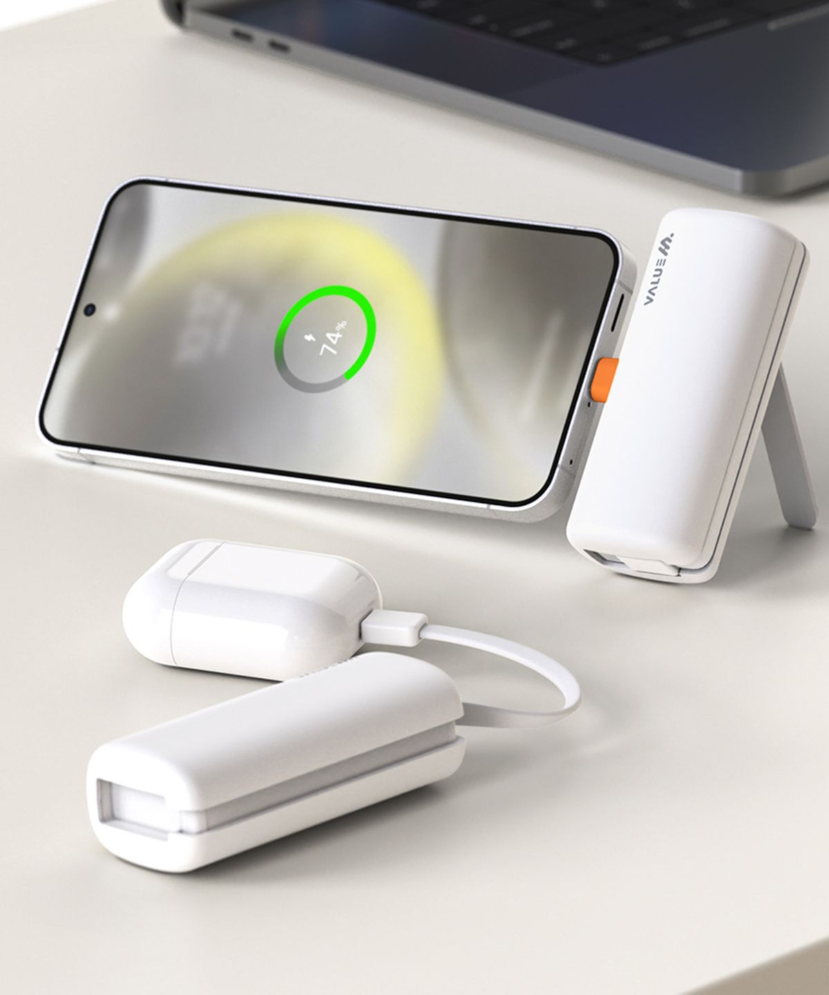 밸류엠(VALUEM) PD 20W 접이식 C타입 8핀 도킹 고속충전 보조배터리 5000mAh D4