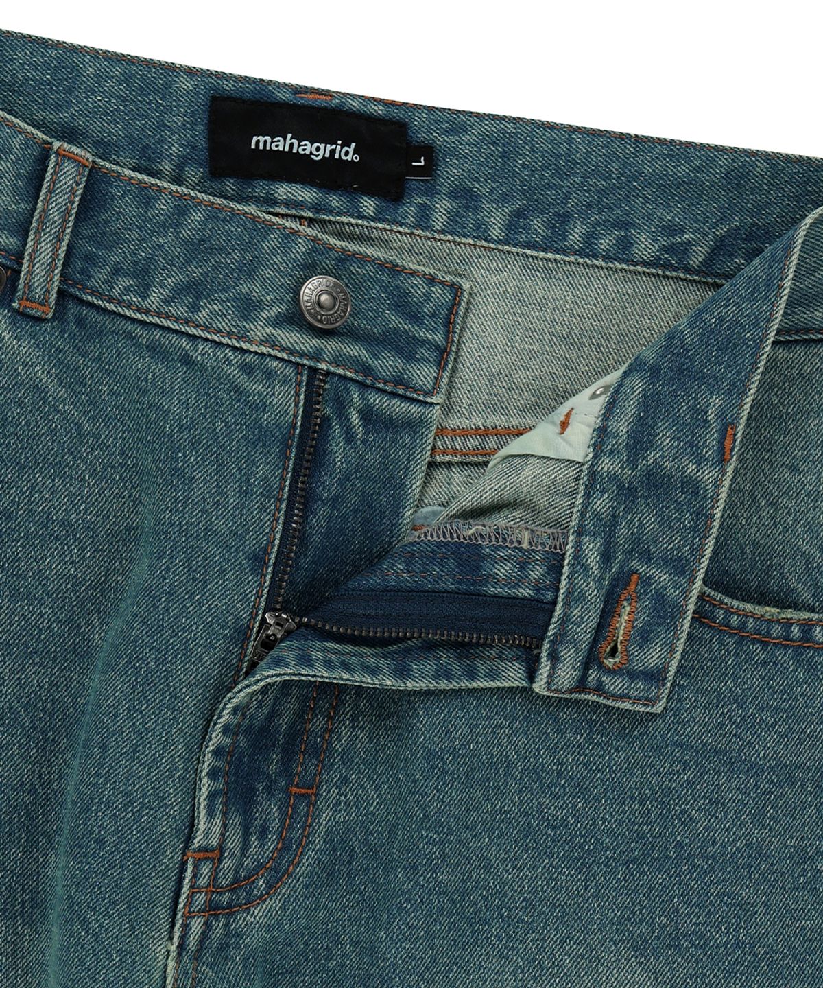 마하그리드(MAHAGRID) MUD WASHING DENIM PANT BLUE(MG2FSMD119A)