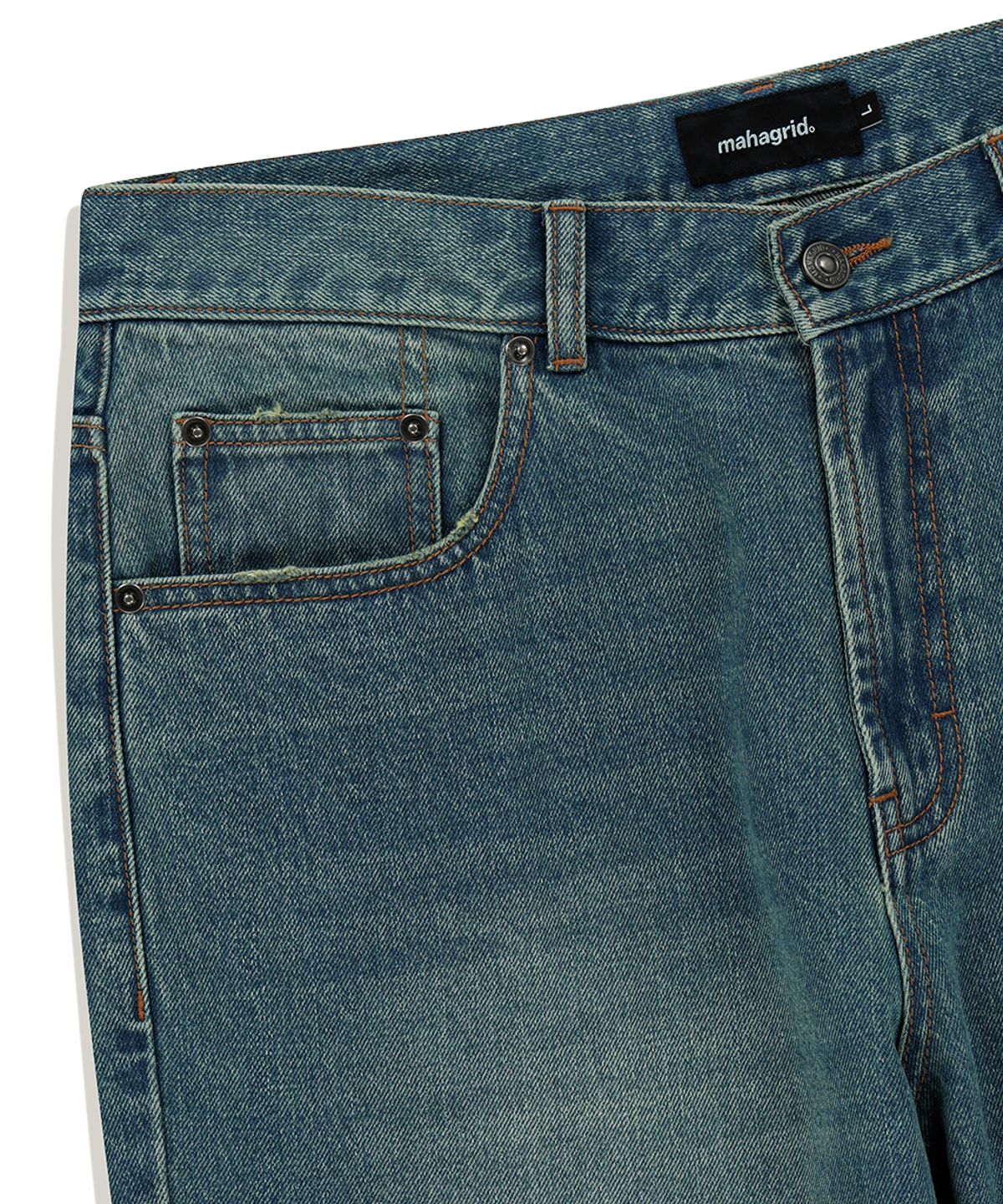마하그리드(MAHAGRID) MUD WASHING DENIM PANT BLUE(MG2FSMD119A)