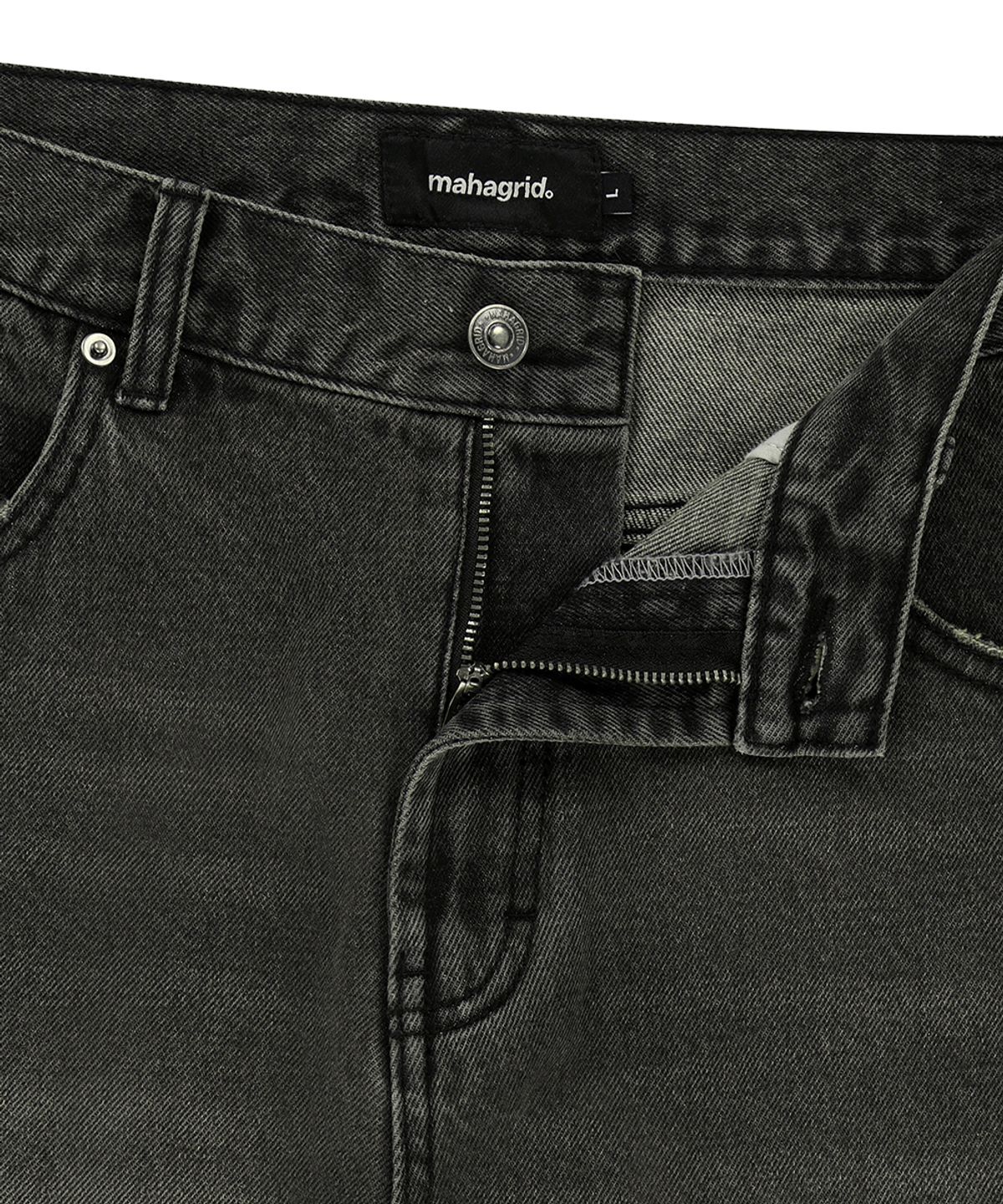 마하그리드(MAHAGRID) MUD WASHING DENIM PANT BLACK(MG2FSMD119A)