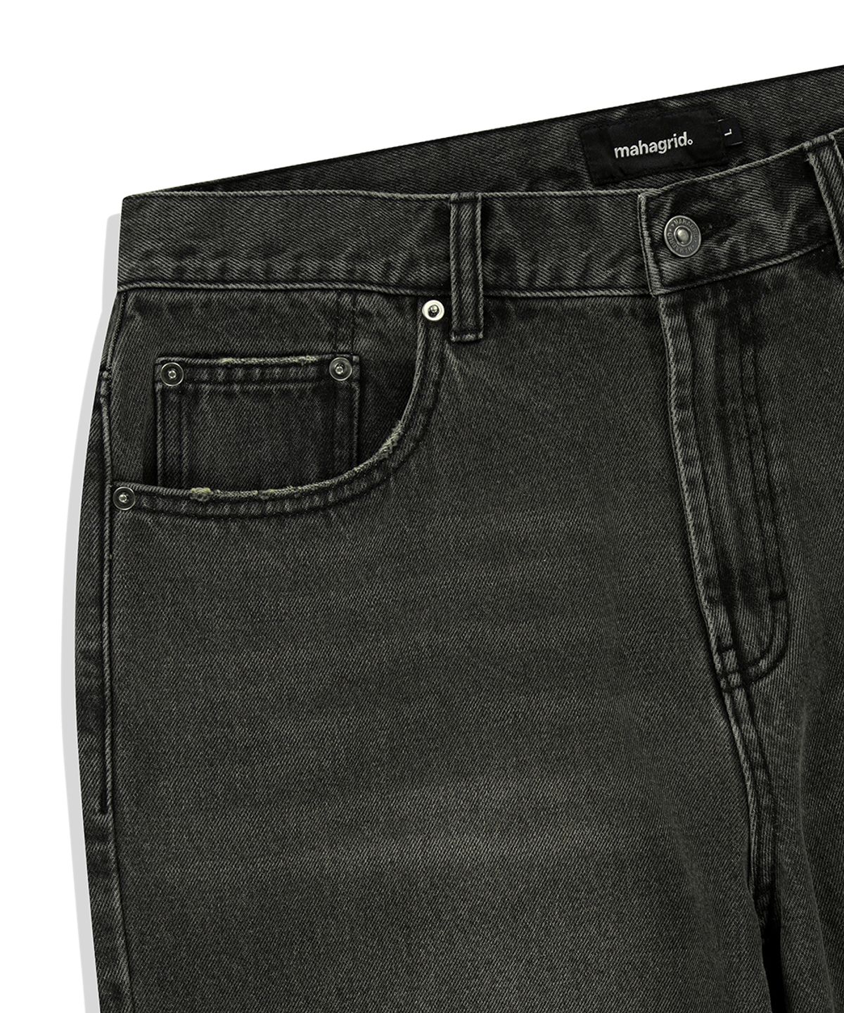 마하그리드(MAHAGRID) MUD WASHING DENIM PANT BLACK(MG2FSMD119A)