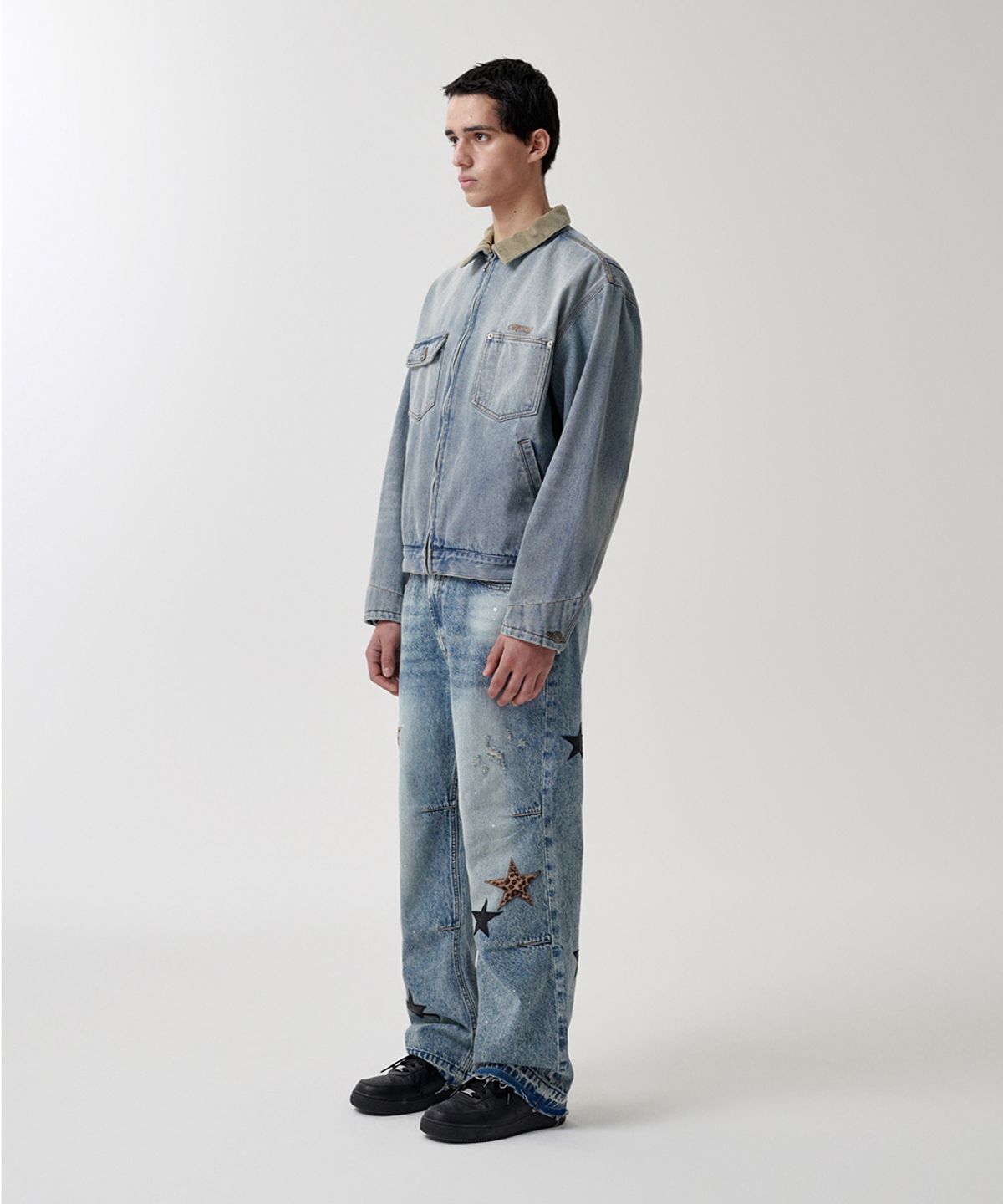 마하그리드(MAHAGRID) STAR FLARED DENIM PANT LIGHT BLUE(MG2FSMD120A)