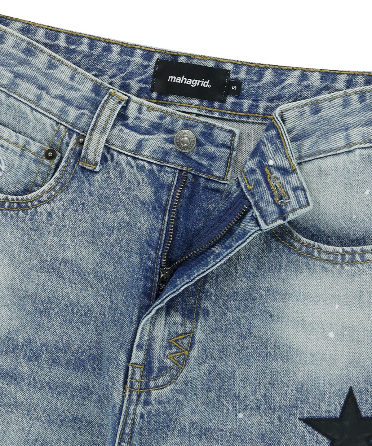 마하그리드(MAHAGRID) STAR FLARED DENIM PANT LIGHT BLUE(MG2FSMD120A)