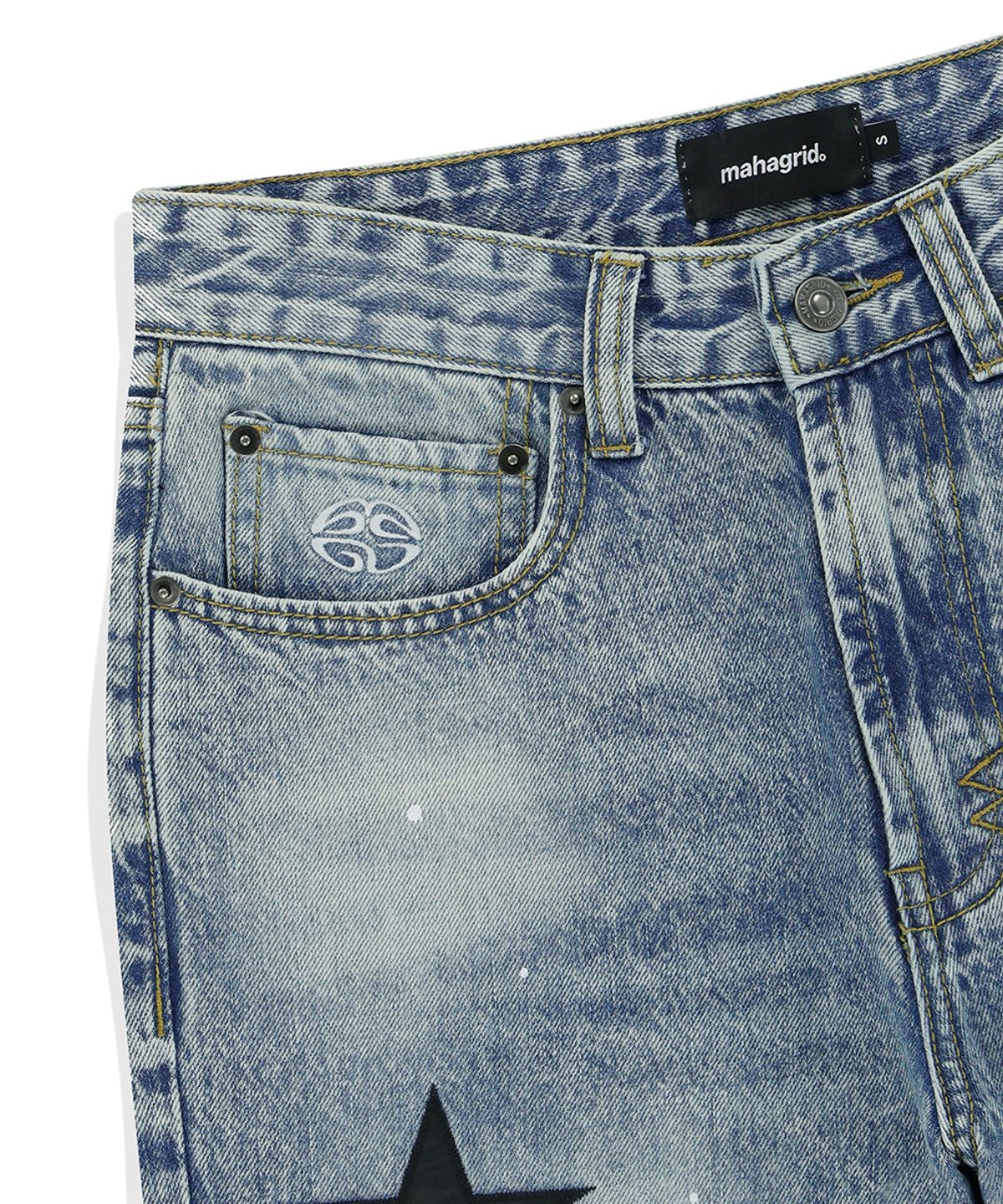 마하그리드(MAHAGRID) STAR FLARED DENIM PANT LIGHT BLUE(MG2FSMD120A)