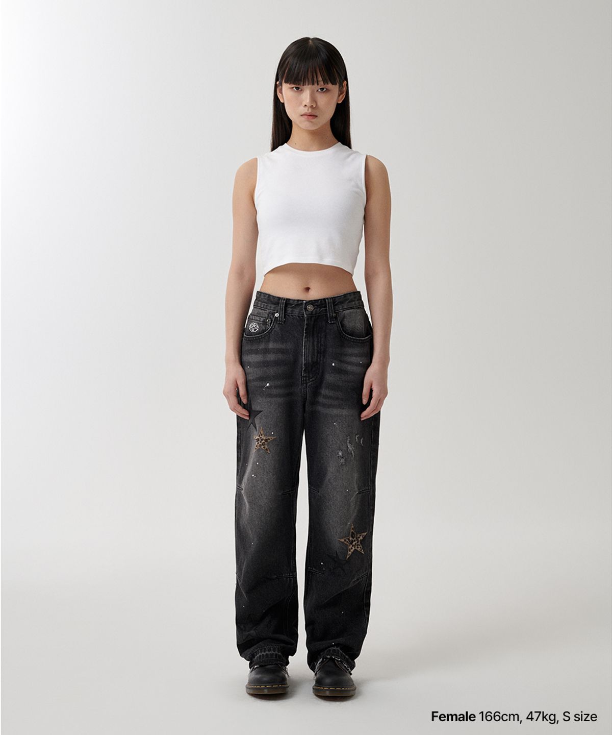 마하그리드(MAHAGRID) STAR FLARED DENIM PANT BLACK(MG2FSMD120A)