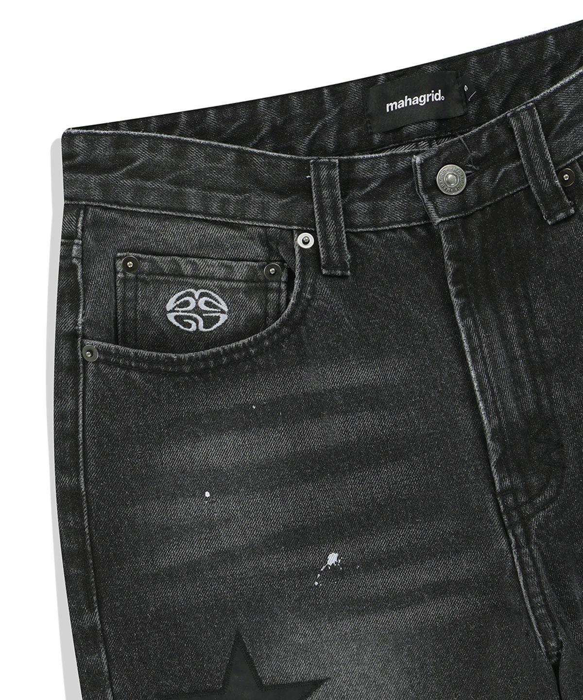 마하그리드(MAHAGRID) STAR FLARED DENIM PANT BLACK(MG2FSMD120A)
