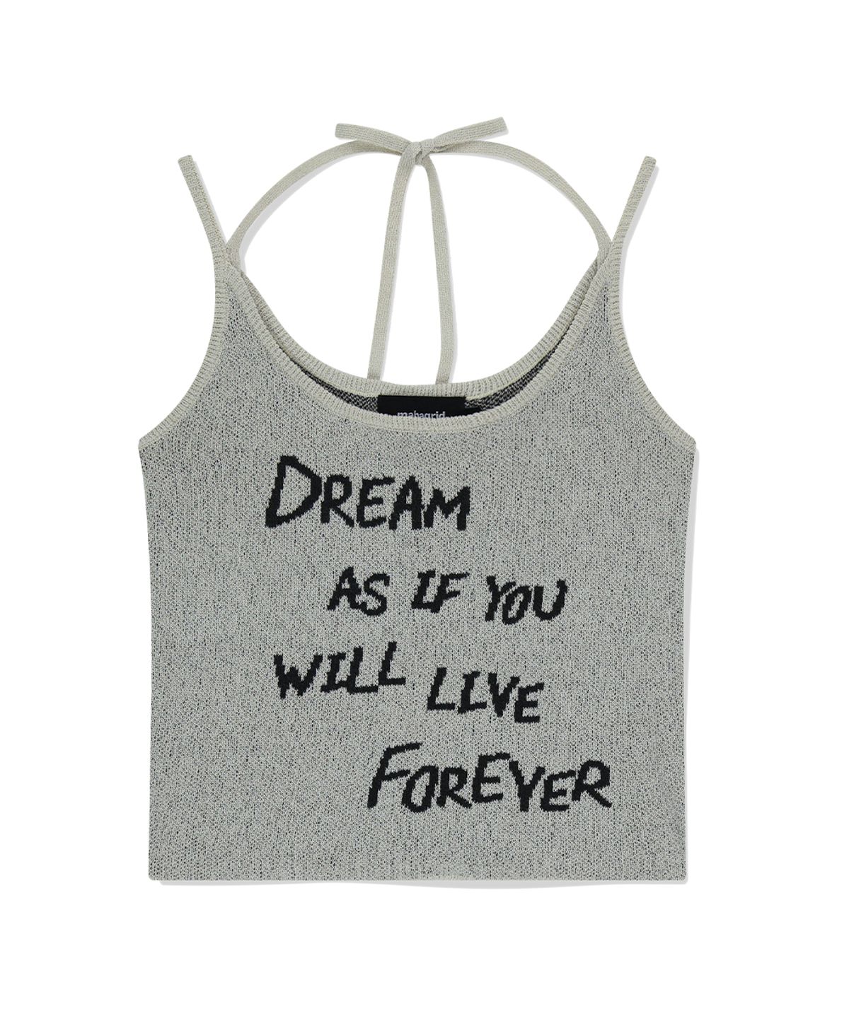 마하그리드(MAHAGRID) LETTERING SLEEVELESS KNIT BEIGE(MG2FMFK613A)